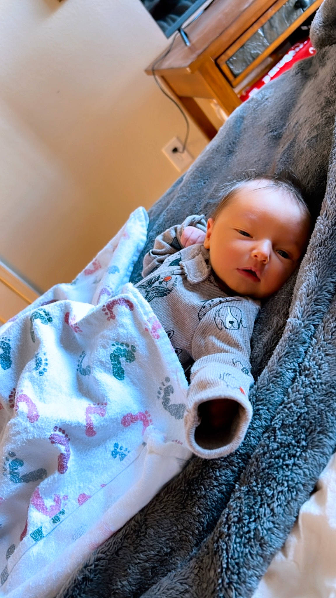 Gunner joined the competition — help win amazing prizes! baby, baby_products, baby_safety, baby_sleeping, baby_toddler_clothing, bedding, bedtime, cheek, child, comfort, linens, lip, nap, nose, person, room, sitting, skin, sleeve, toddler