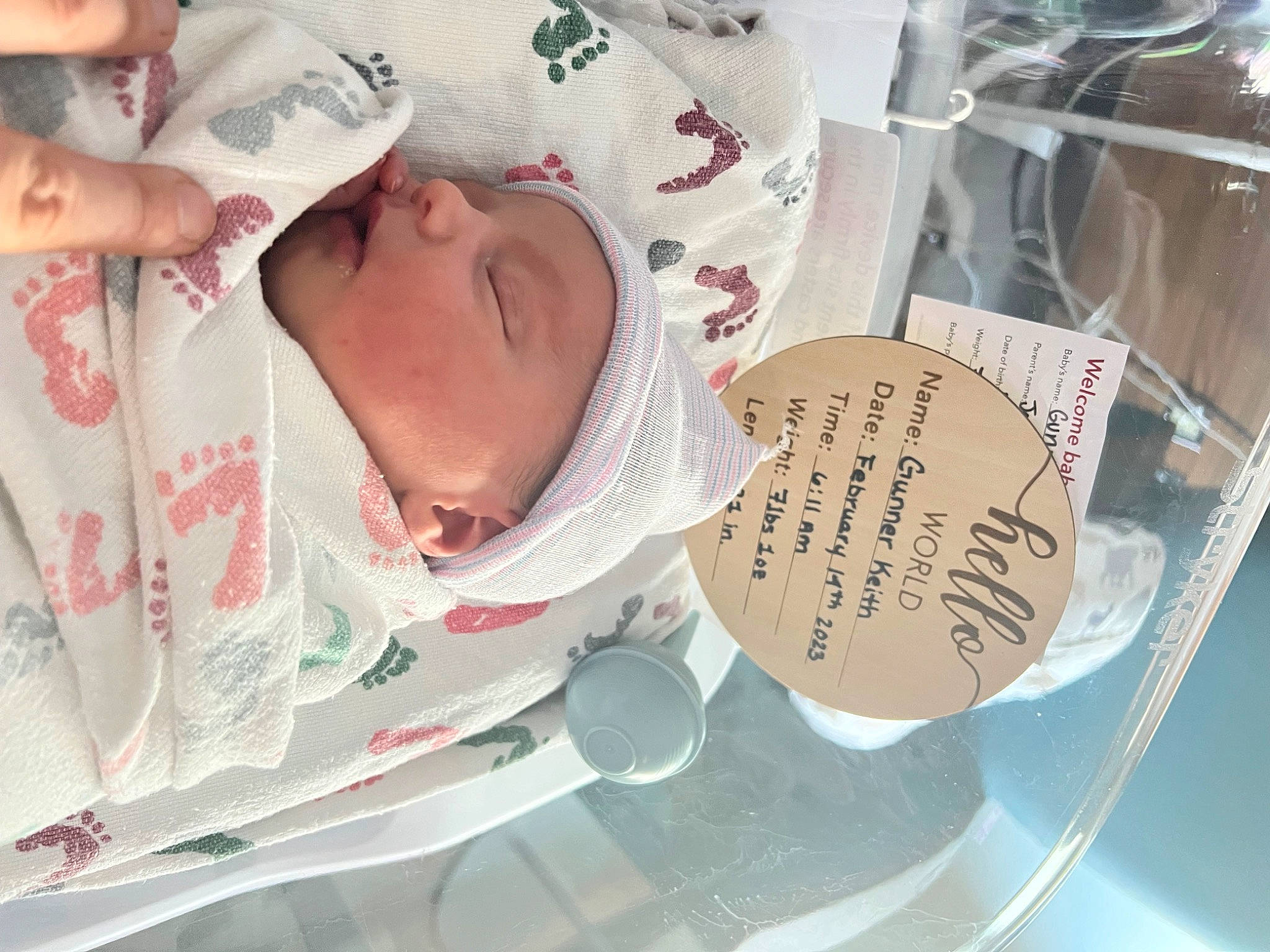 Gunner is registered to the contest to win money with this photo: baby, baby_products, baby_toddler_clothing, child, circle, comfort, eyelash, eyewear, font, handwriting, happy, hat, headgear, headwear, pattern, peach, person, pink, sleeve, sun_hat