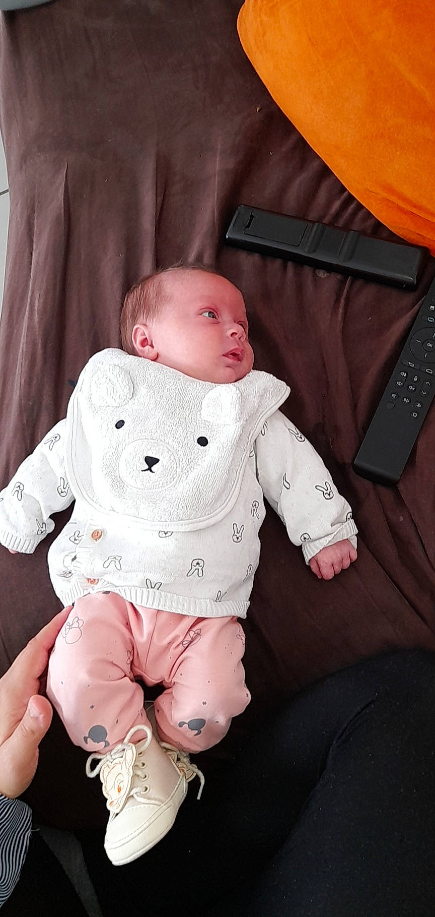 Kendra participe au concours pour gagner de l'argent avec cette photo : baby, baby_products, baby_toddler_clothing, cheek, child, comfort, facial_expression, human_body, iris, knee, lap, mouth, outerwear, pattern, person, sitting, skin, sleeve, textile, thigh