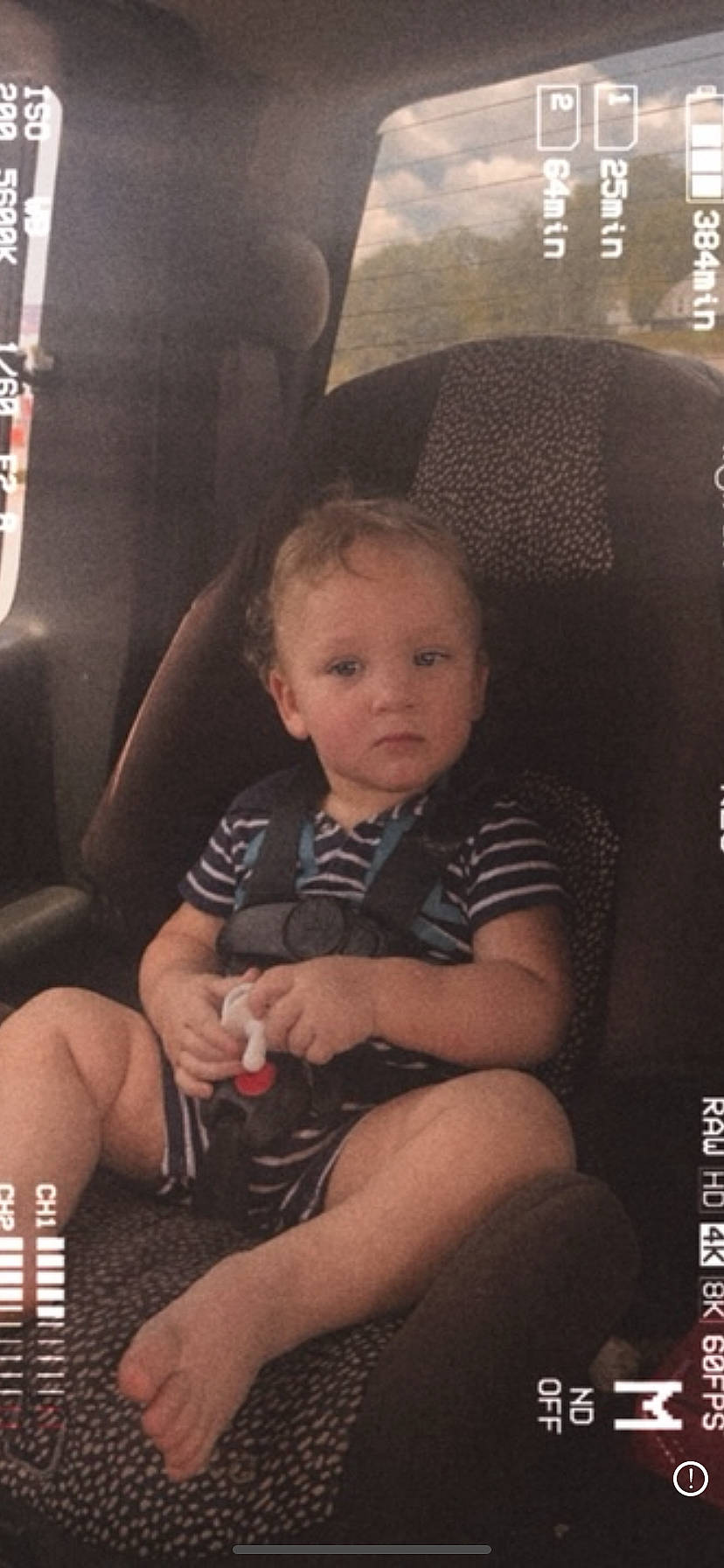 Braiden joined the competition — help win amazing prizes! baby, car_seat, child, leg, person, sitting, thigh, toddler