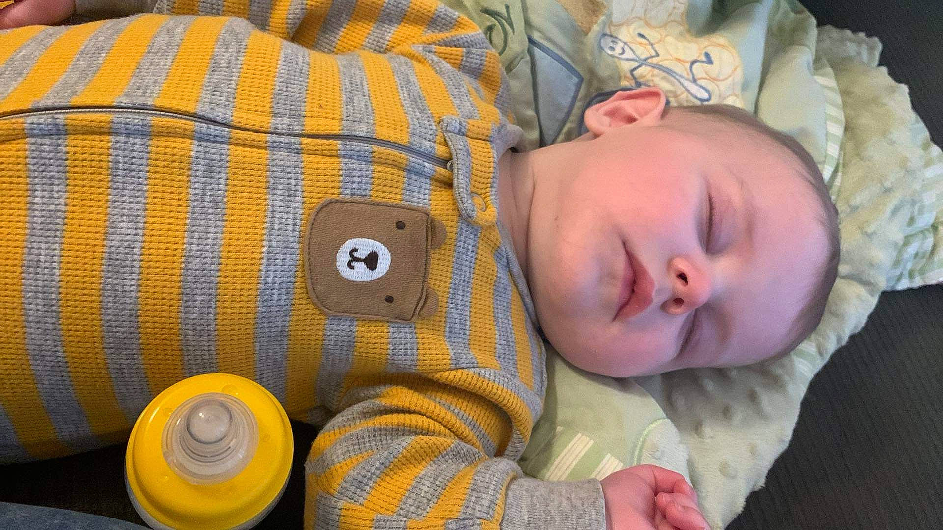 Koah joined the competition — help win amazing prizes! baby, baby_toddler_clothing, cheek, child, clothing, comfort, facial_expression, head, human_body, iris, linens, mammal, mouth, nose, orange, person, skin, sleeve, textile, toddler