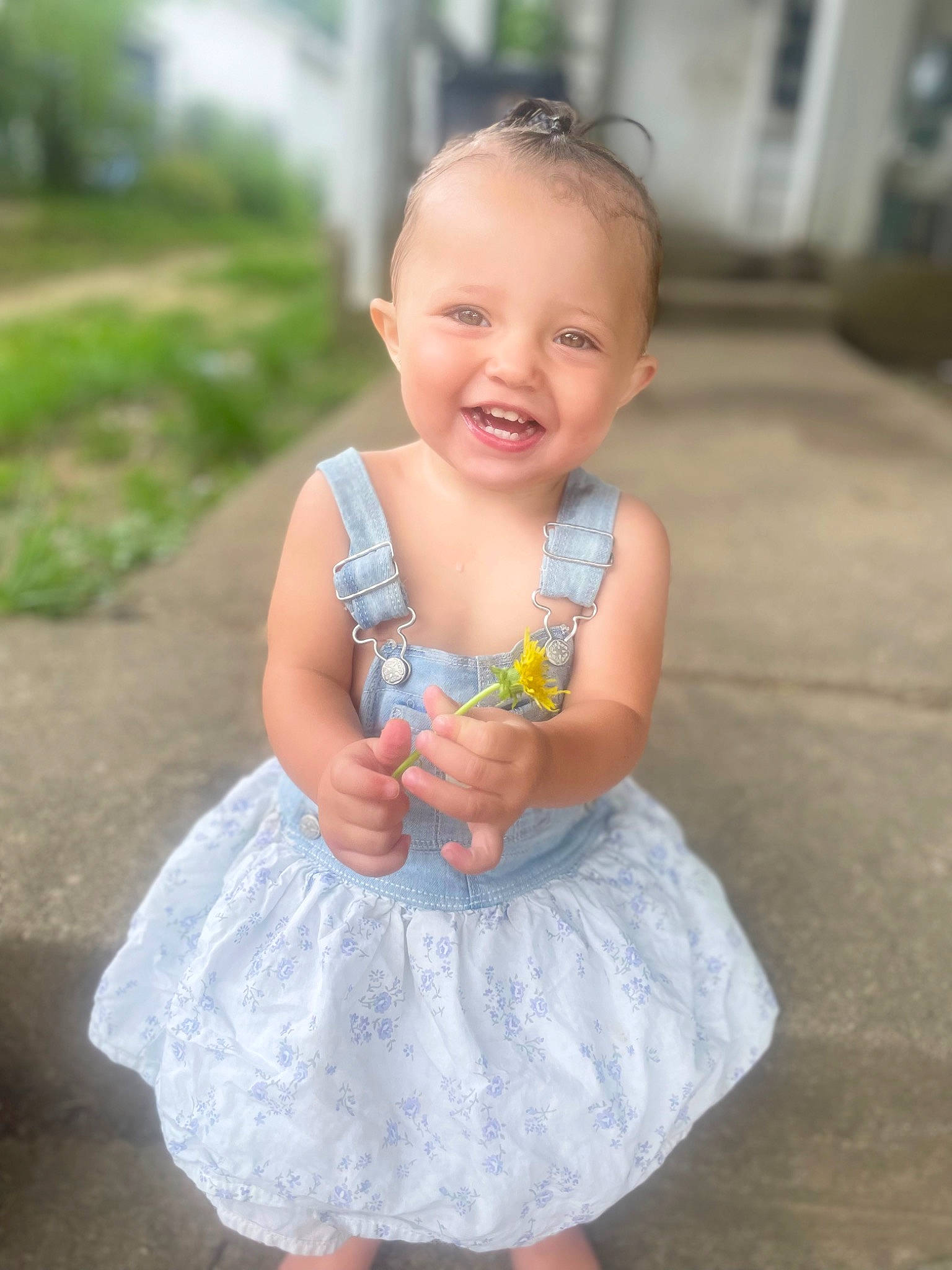 Payton joined the competition — help win amazing prizes! baby, baby_toddler_clothing, beauty, day_dress, dress, eye, face, fun, grass, happy, head, iris, joy, person, pink, plant, skin, sleeve, smile, standing
