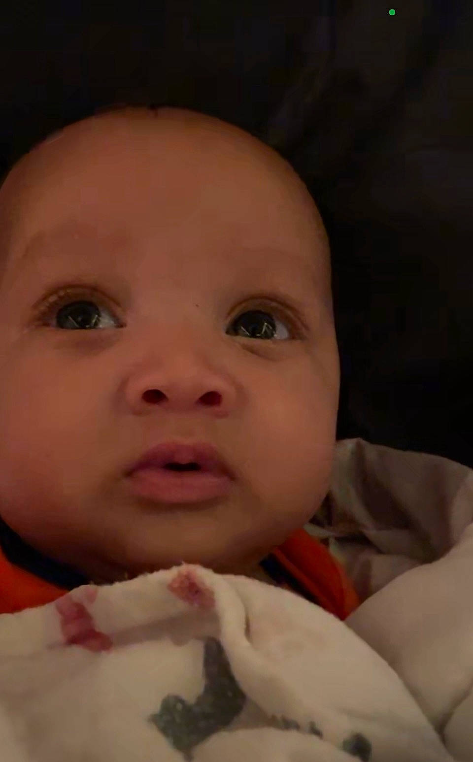 Bryston is registered to the contest to win money with this photo: baby, cheek, child, comfort, ear, eyelash, finger, fur, gesture, iris, linens, lip, mouth, nail, no_expression, nose, person, skin, thumb, toddler