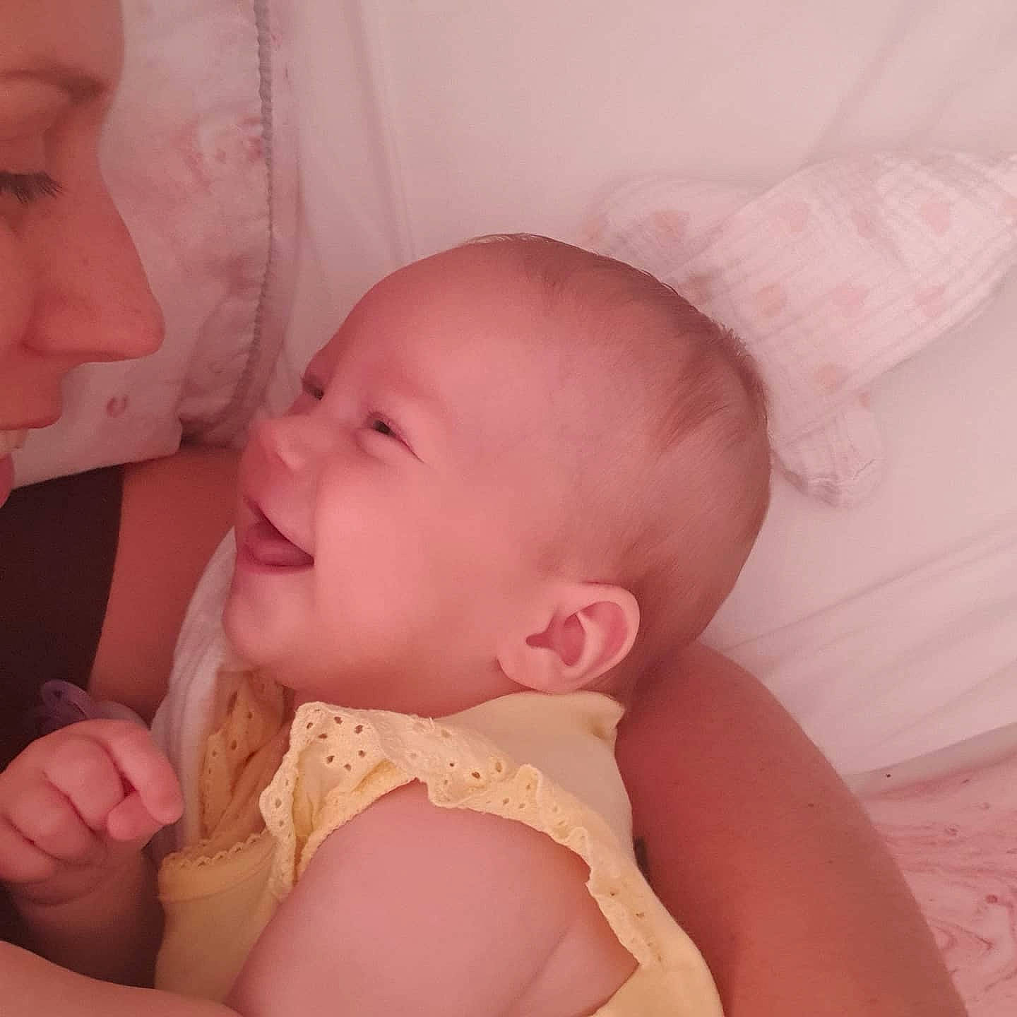 Faye joined the competition — help win amazing prizes! baby, cheek, child, ear, face, finger, hand, head, lip, mouth, neck, nose, person, pink, skin, thumb, toddler