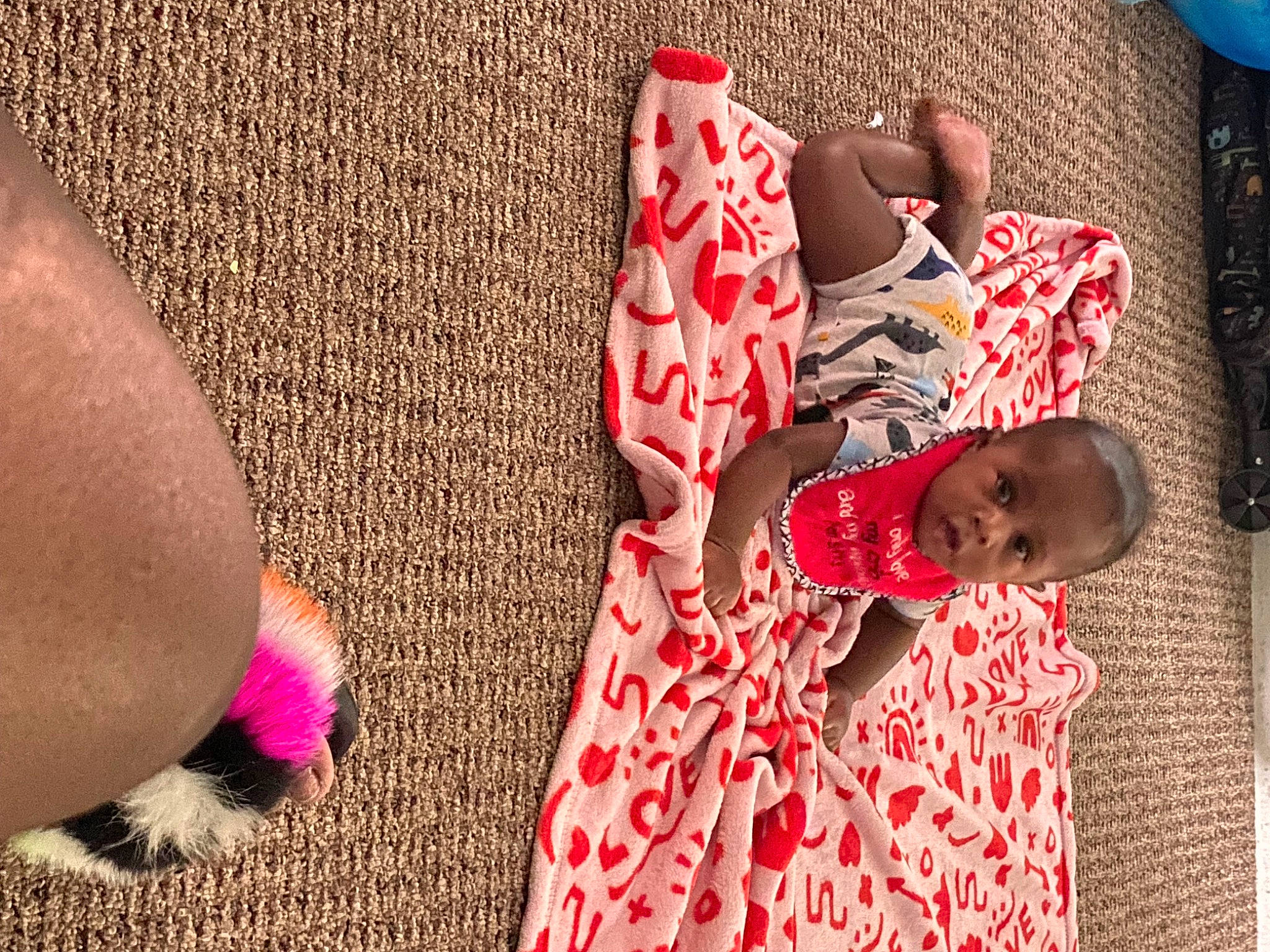 Hezekiah joined the competition — help win amazing prizes! barefoot, carmine, child, dress, event, flesh, foot, happy, human_body, human_leg, linens, magenta, pattern, peach, person, pink, skin, textile, thigh, toddler
