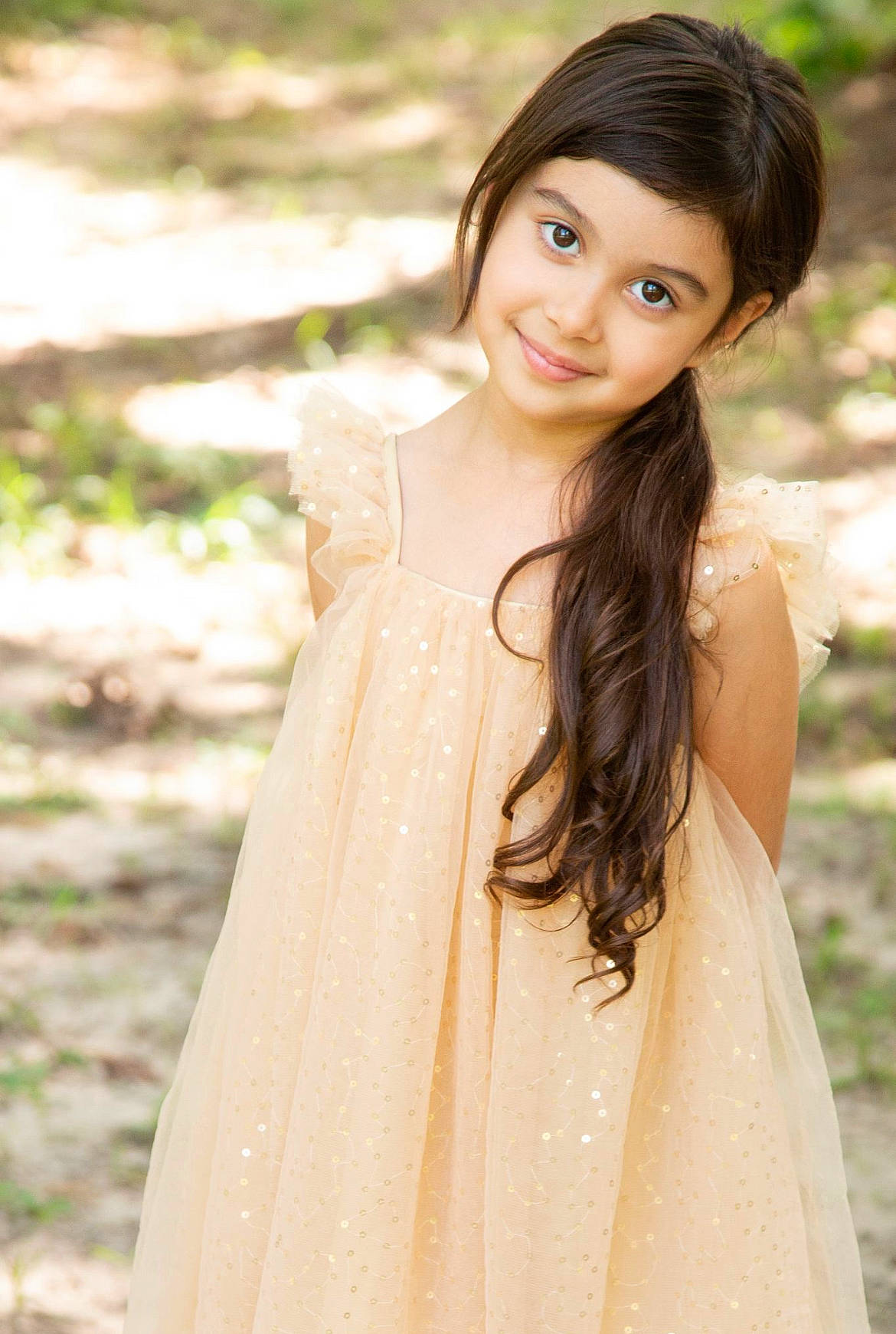 Kalila joined the competition — help win amazing prizes! black_hair, eyelash, face, facial_expression, fashion_design, flash_photography, formal_wear, grass, hairstyle, happy, head, joy, lip, long_hair, neck, person, plant, shoulder, skin, sleeve