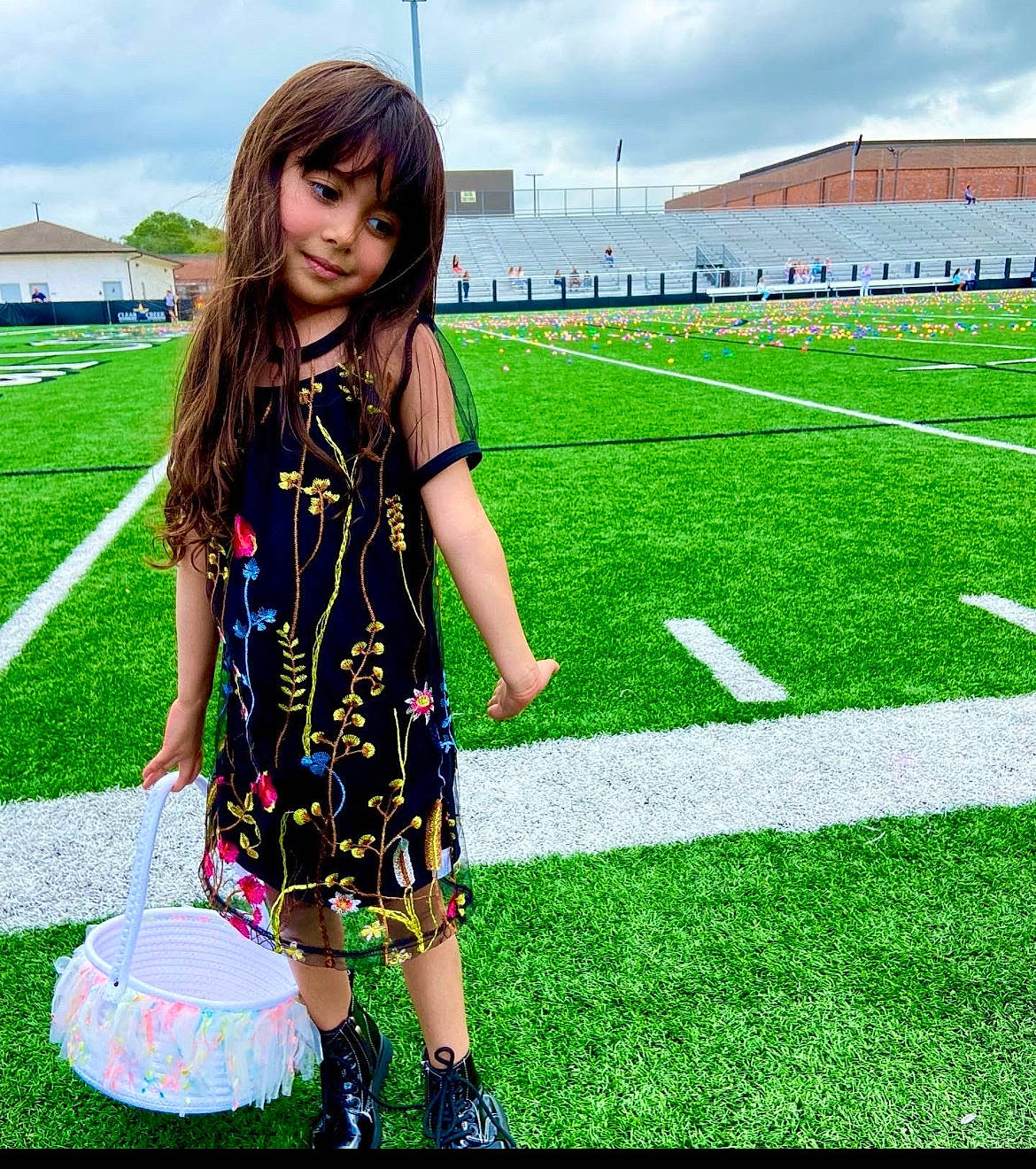 Kalila joined the competition — help win amazing prizes! electric_blue, fashion_accessory, fashion_design, fun, grass, grassland, happy, jersey, joy, leisure, pattern, people_in_nature, person, player, recreation, sky, sleeve, sportswear, t_shirt, toddler