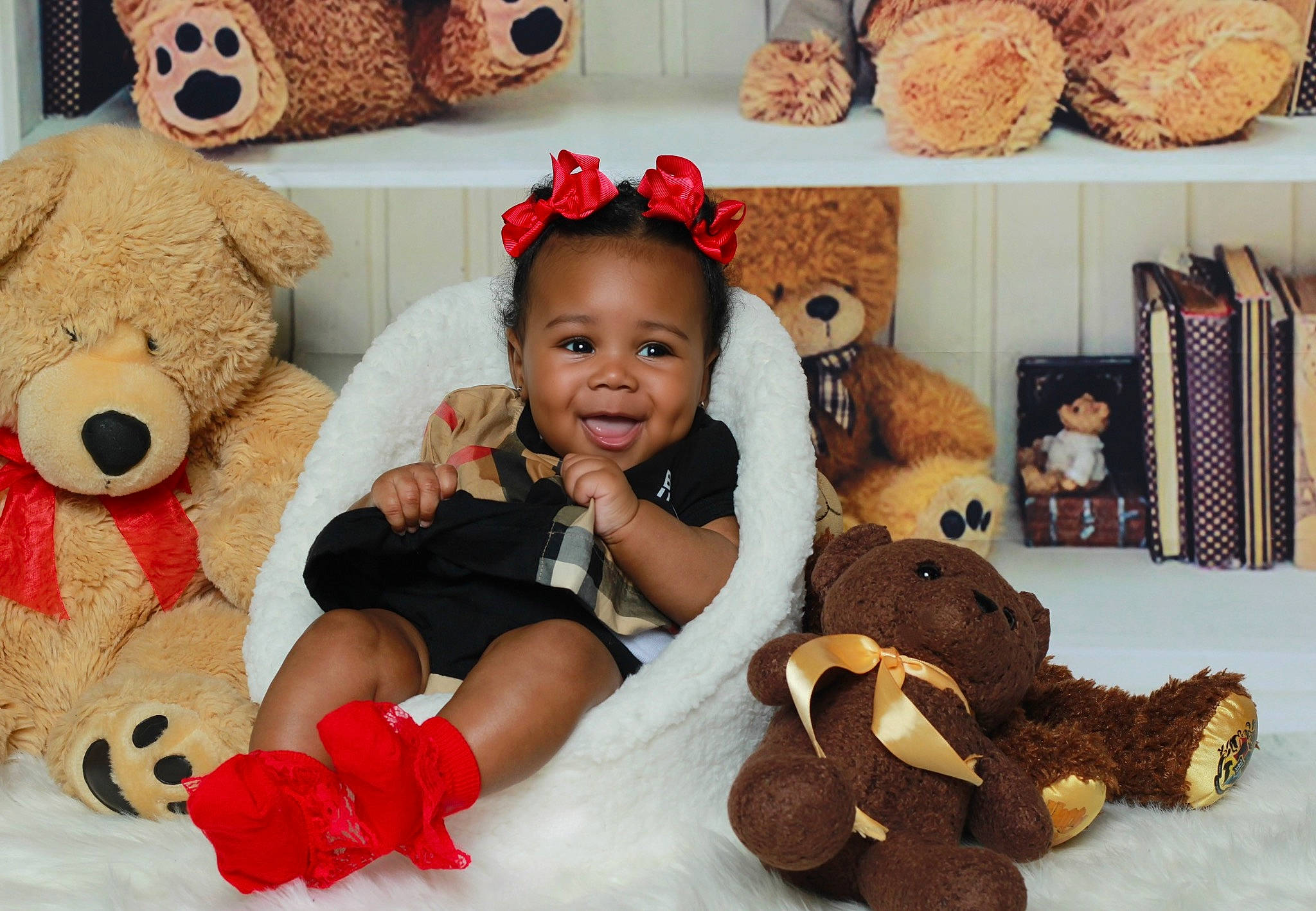 Heaven joined the competition — help win amazing prizes! baby_toddler_clothing, happy, hat, headgear, joy, mammal, orange, person, photograph, plush, product, red, room, smile, stuffed_toy, teddy_bear, textile, toddler, toy, vertebrate