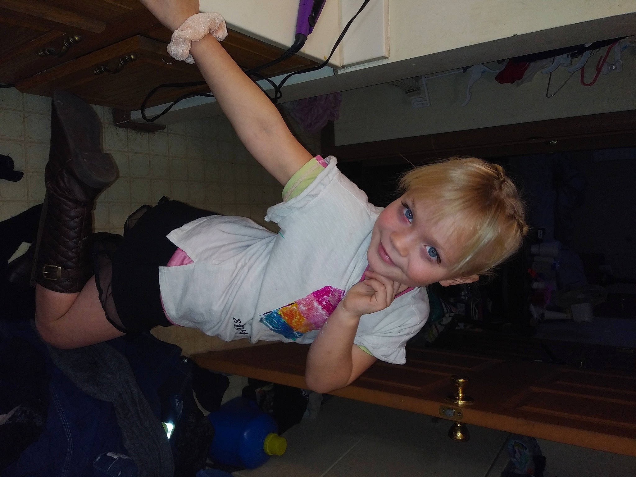 Ashby joined the competition — help win amazing prizes! arm, balance, blond, cool, elbow, finger, fun, hand, human_body, human_leg, joint, joy, person, play, shoulder, trunk, wrist