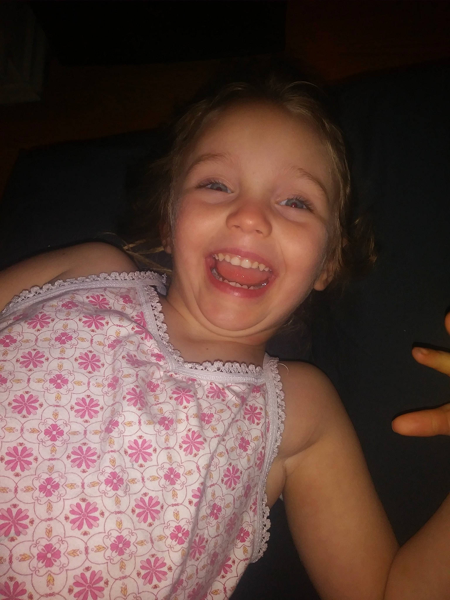 Kayleigh Marie is registered to the contest to win money with this photo: arm, beauty, cheek, child, chin, eye, face, facial_expression, forehead, fun, head, iris, joy, lip, mouth, nose, organ, person, pink, skin