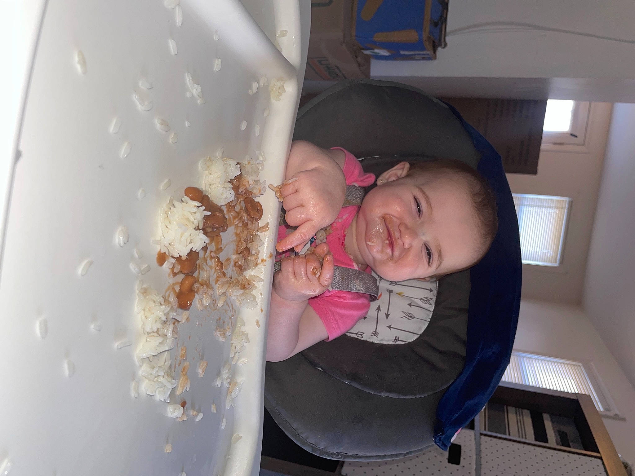 Deslynn joined the competition — help win amazing prizes! baby, baby_products, bathing, chair, child, comfort_food, cooking, food, fun, hand, happy, ingredient, person, plastic, recipe, room, smile, standing, t_shirt, toddler