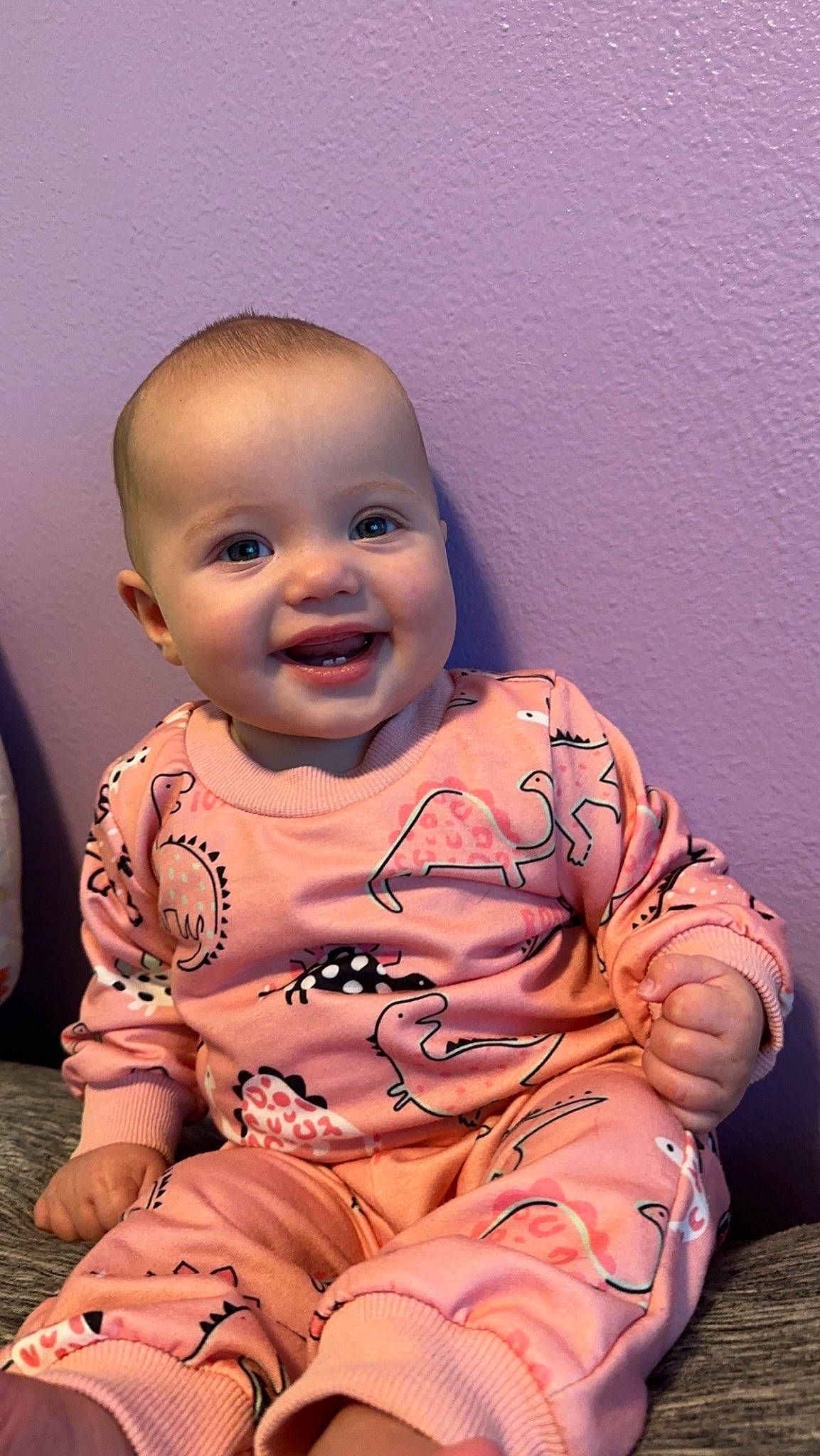 Amara joined the competition — help win amazing prizes! baby, baby_toddler_clothing, cheek, chin, eye, finger, flooring, fun, happy, human_body, joy, lip, mouth, nose, person, pink, skin, sleeve, smile, stomach