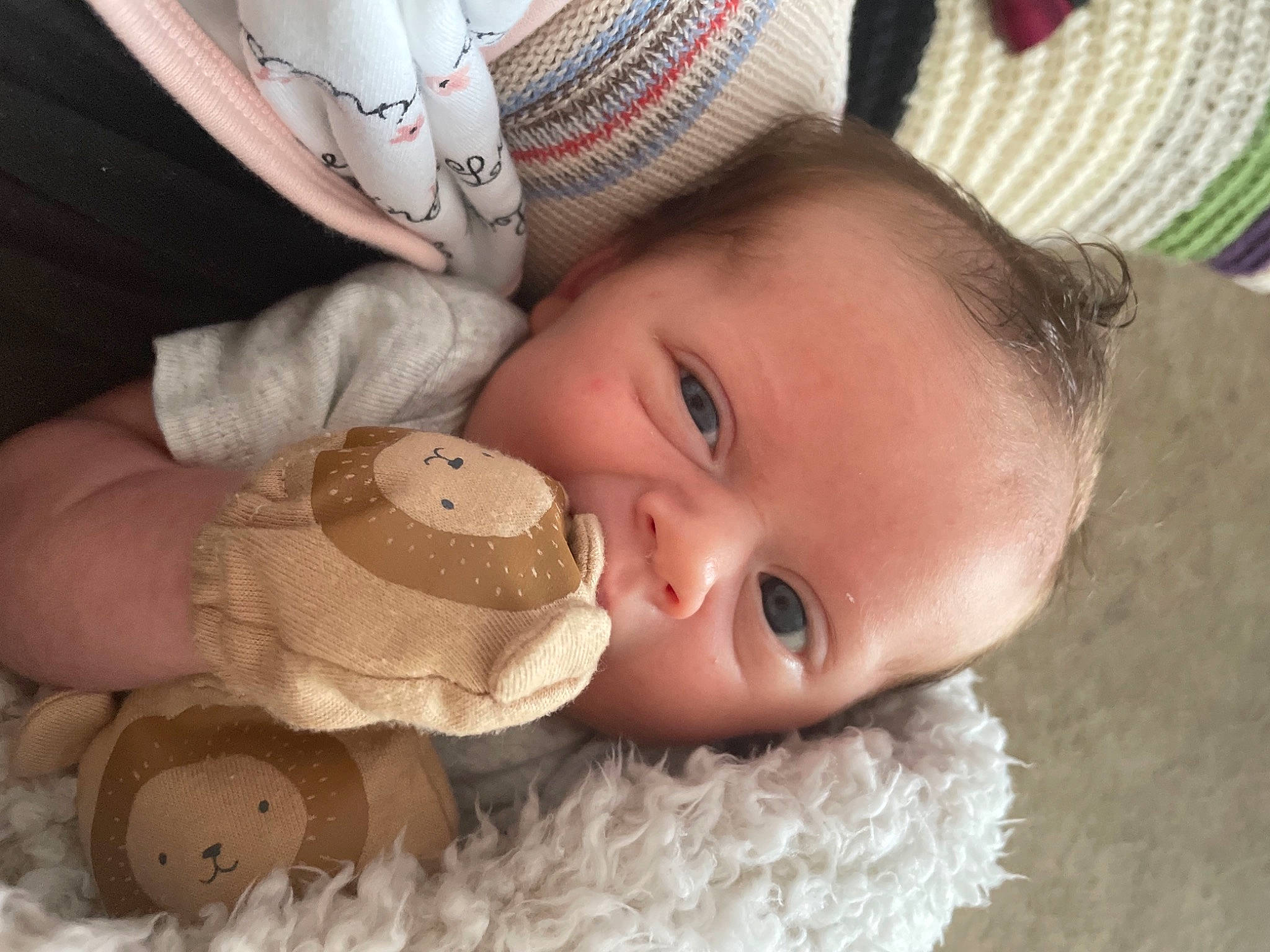 Riley joined the competition — help win amazing prizes! baby, cap, cheek, child, eye, finger, happy, head, headgear, iris, lip, mouth, nose, organ, person, skin, smile, sun_hat, textile, toddler