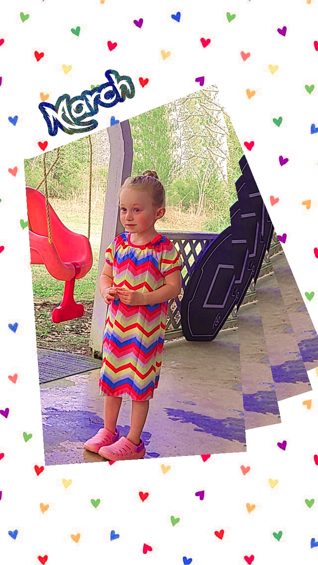 Abigail is registered to the contest to win money with this photo: art, baby, baby_toddler_clothing, child, fun, grass, happy, leisure, magenta, pattern, people_in_nature, person, pink, play, product, purple, rectangle, sleeve, t_shirt, textile