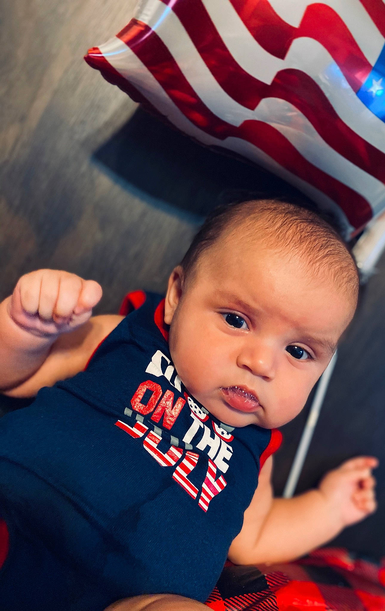 Maliki joined the competition — help win amazing prizes! arm, baby, cheek, child, ear, finger, gesture, hand, head, person, product, red, skin, smile, thumb, toddler