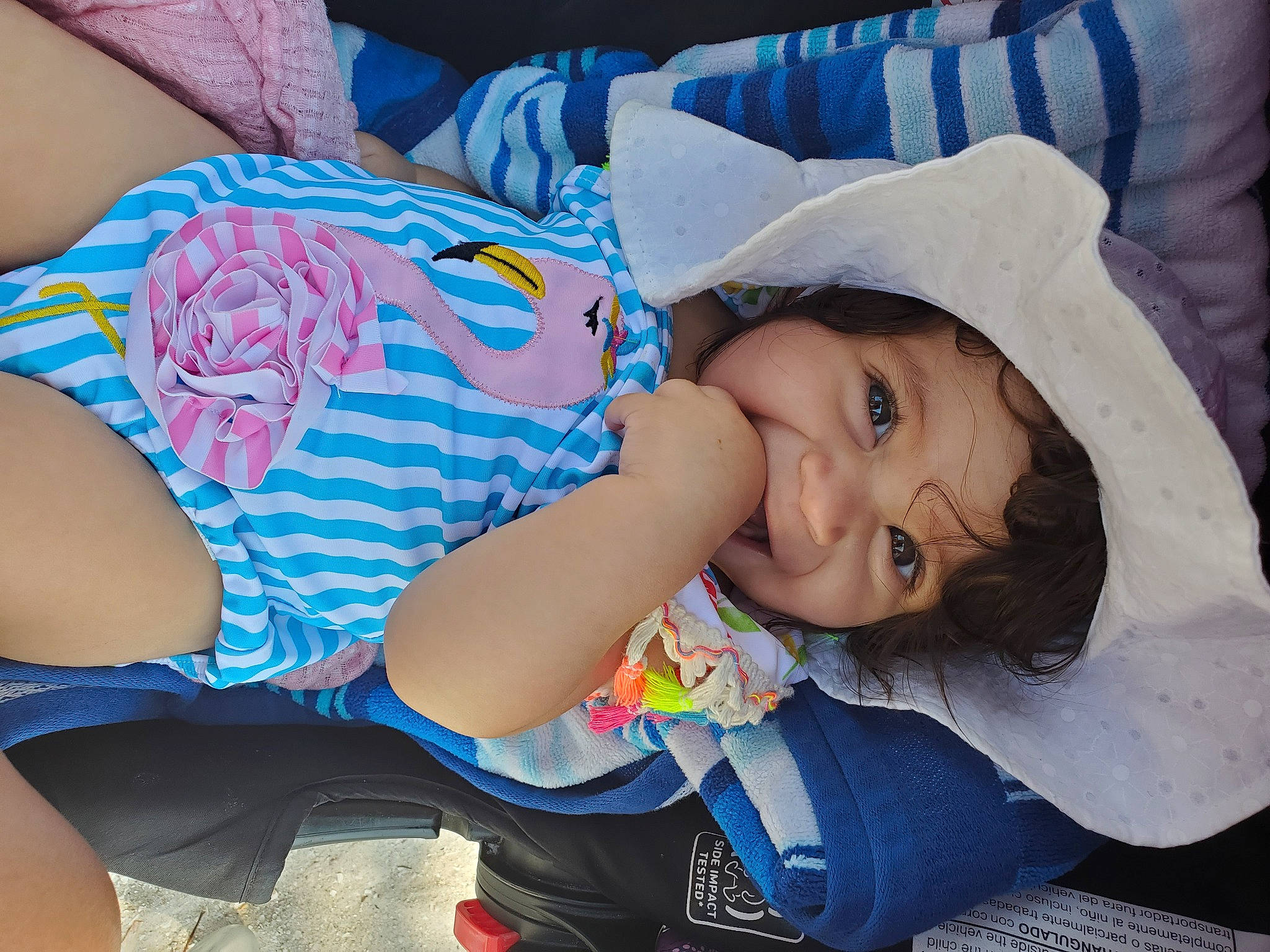 Julia joined the competition — help win amazing prizes! arm, azure, baby_toddler_clothing, comfort, cool, face, facial_expression, happy, head, headgear, human, human_body, leg, leisure, mouth, person, skin, smile, thigh, toddler