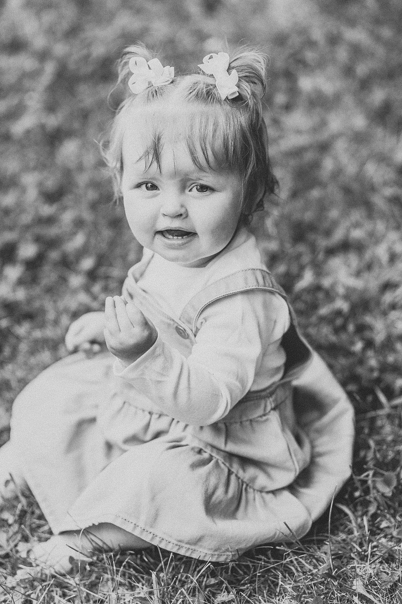 Liberty Lewis joined the competition — help win amazing prizes! baby_toddler_clothing, beauty, black_and_white, child, flash_photography, fun, grass, happy, headpiece, mammal, monochrome, monochrome_photography, people, people_in_nature, person, plant, sitting, style, toddler, vintage_clothing