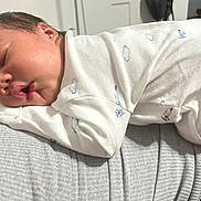 Kannan joined the competition — help win amazing prizes! baby, baby_clothes, blue_print, closeup, cozy, face, head, indoors, infant, newborn, onesie, peaceful, person, portrait, resting, skin, sleeping, small_hands, soft_texture, white_clothing