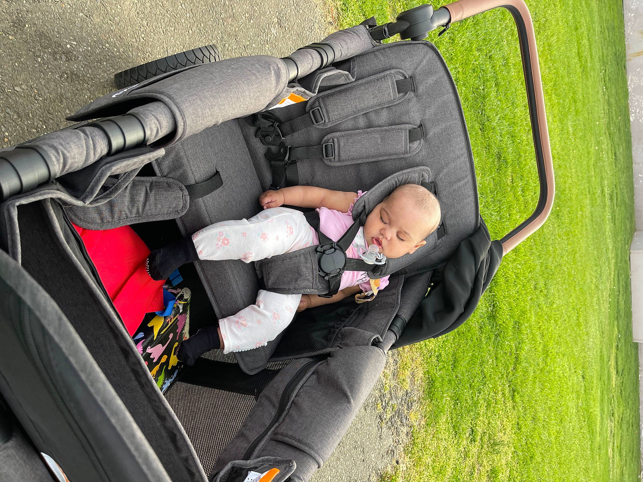Mckenzie joined the competition — help win amazing prizes! auto_part, automotive_design, automotive_exterior, automotive_tire, baby, baby_carriage, baby_products, bag, baggage, car_seat, child, comfort, grass, luggage_and_bags, motor_vehicle, person, personal_protective_equipment, recreation, sneakers, tire