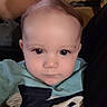 Skyler joined the competition — help win amazing prizes! baby, child, face, portrait, infant, blue_eyes, clothing, closeup, person, cute, expressionless, indoors, young_child, head, human, looking_at_camera, casual_wear, skin, sitting, young