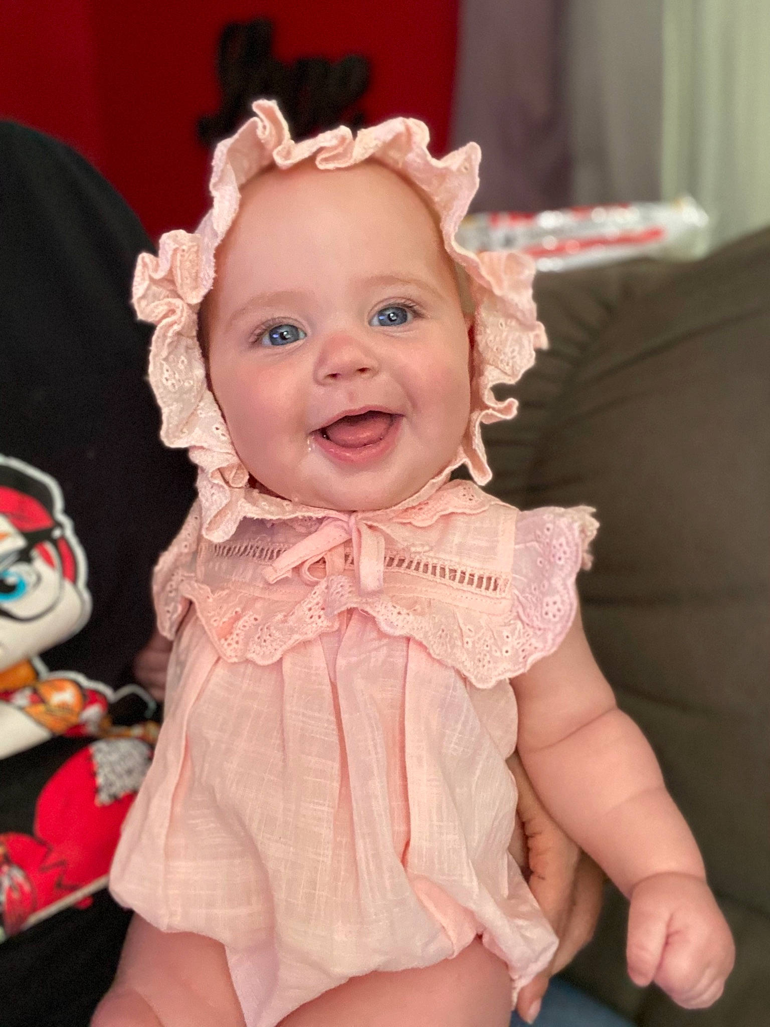 Kinzlee joined the competition — help win amazing prizes! baby, baby_toddler_clothing, cheek, child, chin, dress, event, eye, face, fun, happy, head, headgear, iris, joy, mammal, person, pink, skin, smile
