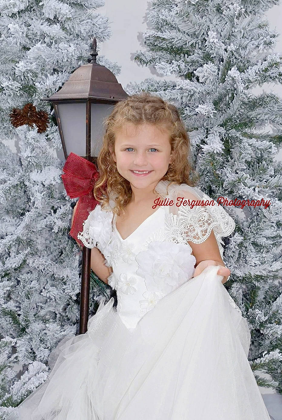 Fallon is registered to the contest to win money with this photo: bridal_accessory, bridal_clothing, bridal_party_dress, bride, ceremony, child, clothing, dress, eye, formal_wear, freezing, gown, happy, haute_couture, joy, lace, person, shoulder, snow, wedding_dress