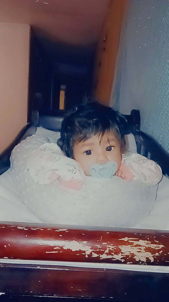 Anaya joined the competition — help win amazing prizes! arm, baby, baby_products, bathing, bed, bedding, cloud, comfort, eye, eyebrow, eyelash, fun, hair, happy, human_body, leg, linens, person, room, sitting