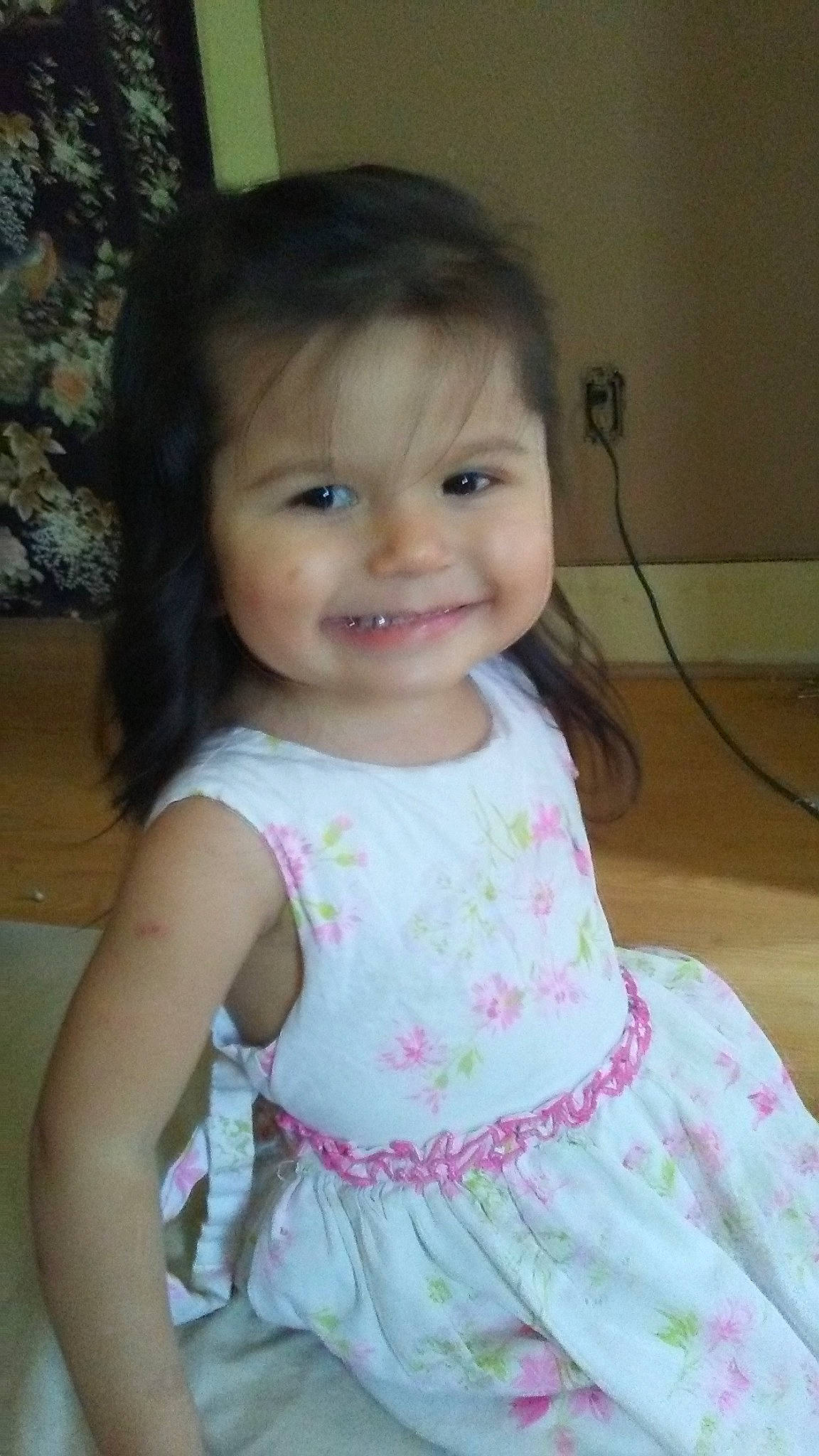 Alejandra joined the competition — help win amazing prizes! baby, beauty, cheek, child, dress, iris, joy, lip, person, pink, skin, smile, toddler