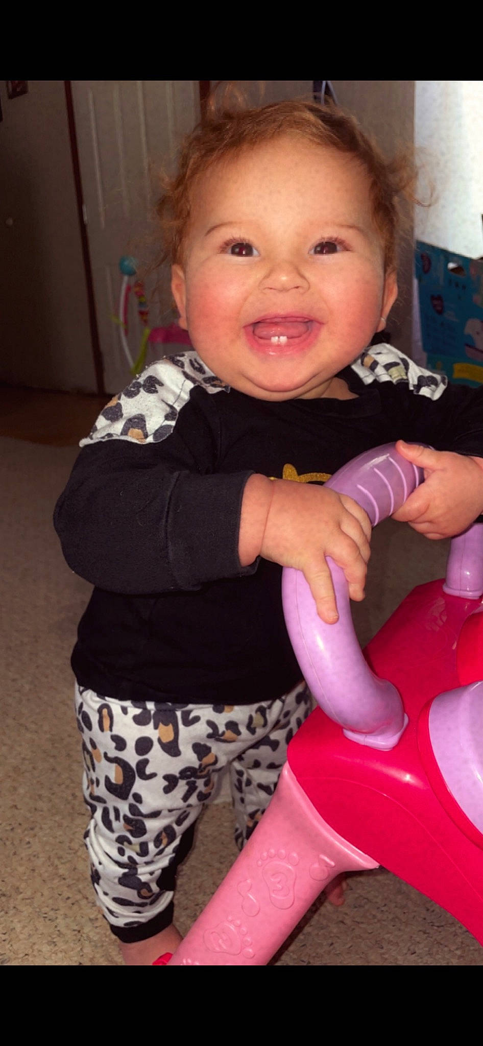 Bailey joined the competition — help win amazing prizes! arm, baby_toddler_clothing, black, cheek, eye, face, facial_expression, hairstyle, hand, head, human_body, joy, mouth, nose, organ, outerwear, person, product, skin, sleeve