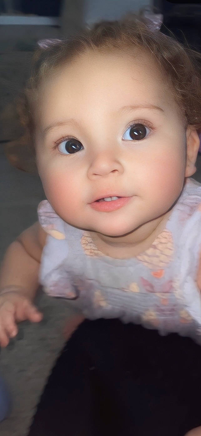 Bailey joined the competition — help win amazing prizes! baby, baby_toddler_clothing, cheek, eyebrow, eyelash, flash_photography, fur, happy, iris, lip, no_expression, nose, person, pink, portrait, portrait_photography, sitting, skin, sleeve, smile