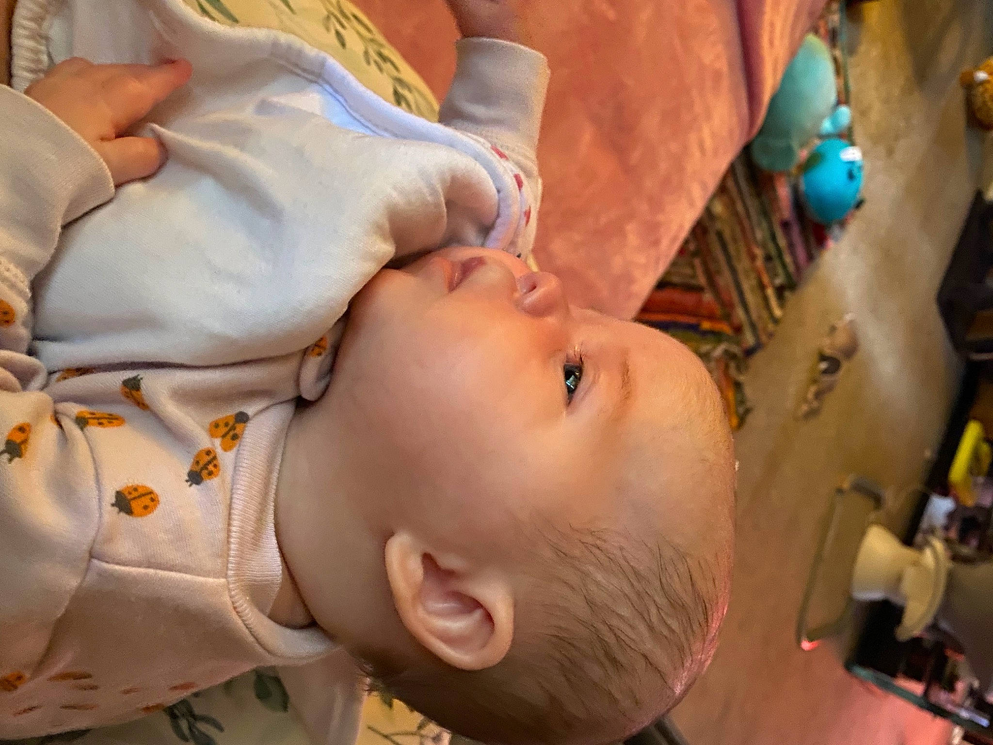 Miley is registered to the contest to win money with this photo: baby, baby_products, baby_toddler_clothing, cheek, chest, child, comfort, ear, eyebrow, eyelash, fun, happy, headgear, mouth, nose, person, room, skin, sleep, toddler