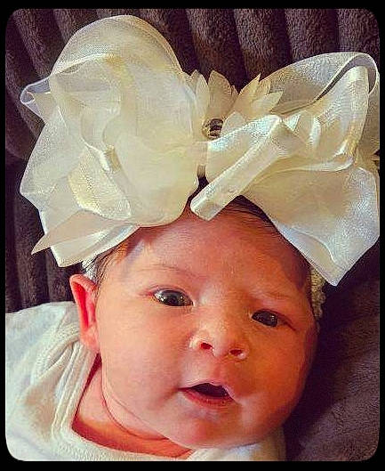 Avery is registered to the contest to win money with this photo: baby, baby_sleeping, baby_toddler_clothing, bonnet, bridal_accessory, cap, child, costume_accessory, costume_hat, ear, eyebrow, eyelash, fashion_accessory, hair_accessory, happy, headband, headgear, headpiece, person, petal