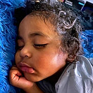 Kingston joined the competition — help win amazing prizes! child, sleeping, curly_hair, pillow, blue_pillow, close_up, face, peaceful, resting, indoor, cozy, soft_texture, hand, eyelashes, skin, portrait, tired, quiet, calm, bedtime