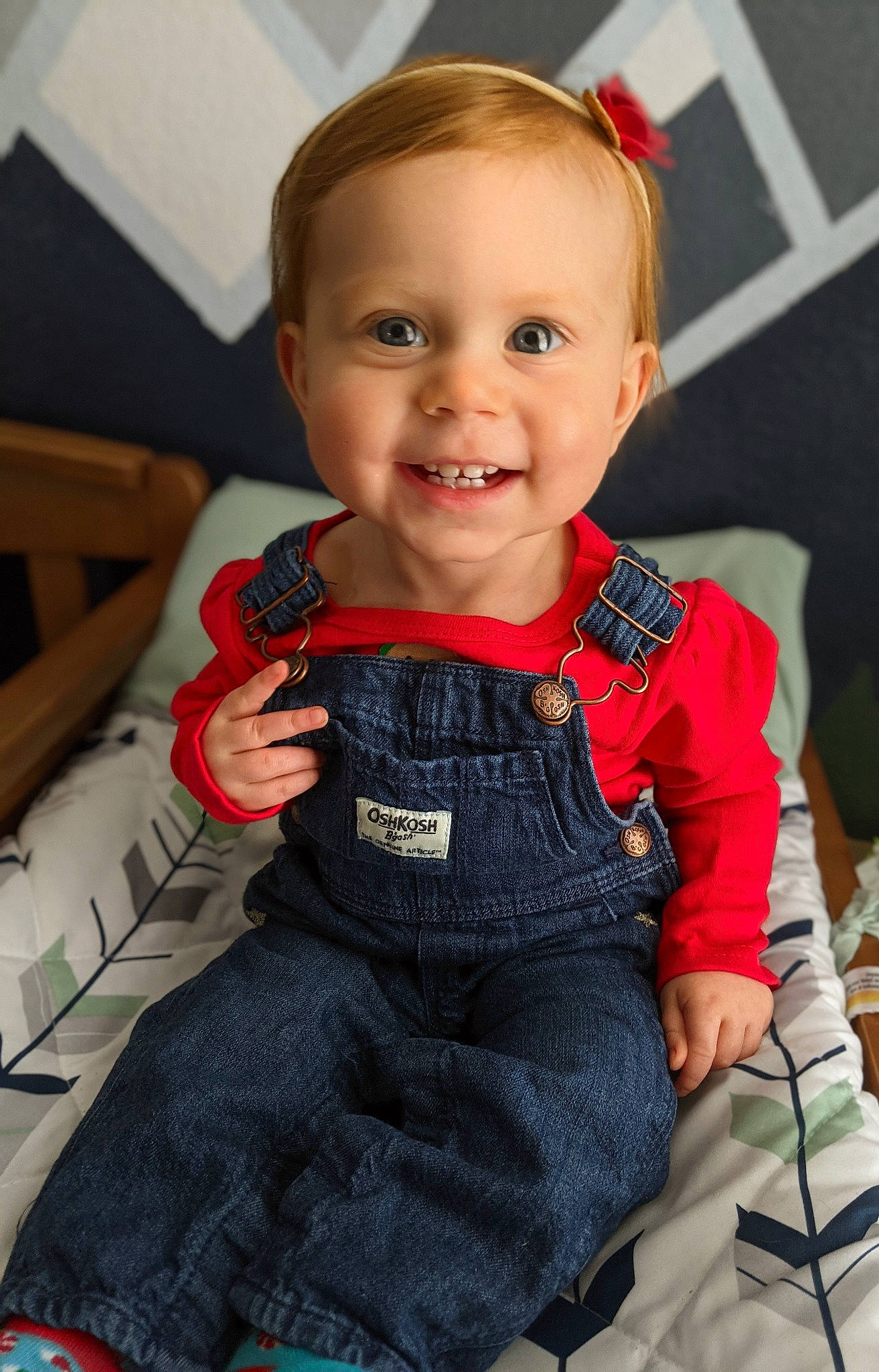Emma Rose joined the competition — help win amazing prizes! baby, baby_products, baby_toddler_clothing, button, child, child_model, eye, iris, joy, laugh, mouth, overall, pattern, person, pocket, toddler