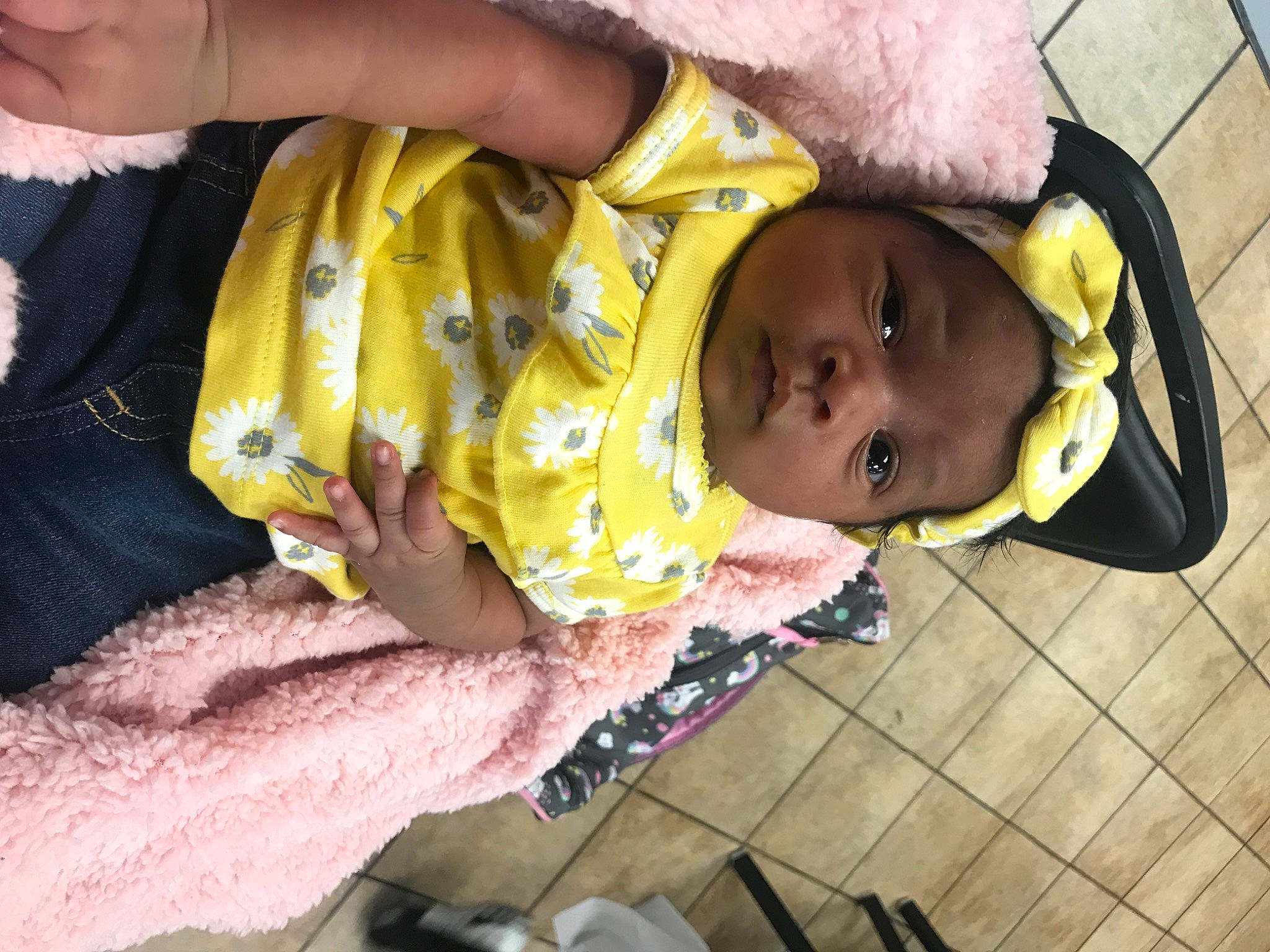 Zamiyah joined the competition — help win amazing prizes! baby, baby_products, baby_toddler_clothing, cheek, child, eye, fun, happy, headwear, mouth, nail, nose, pattern, person, play, skin, thumb, toddler, yellow