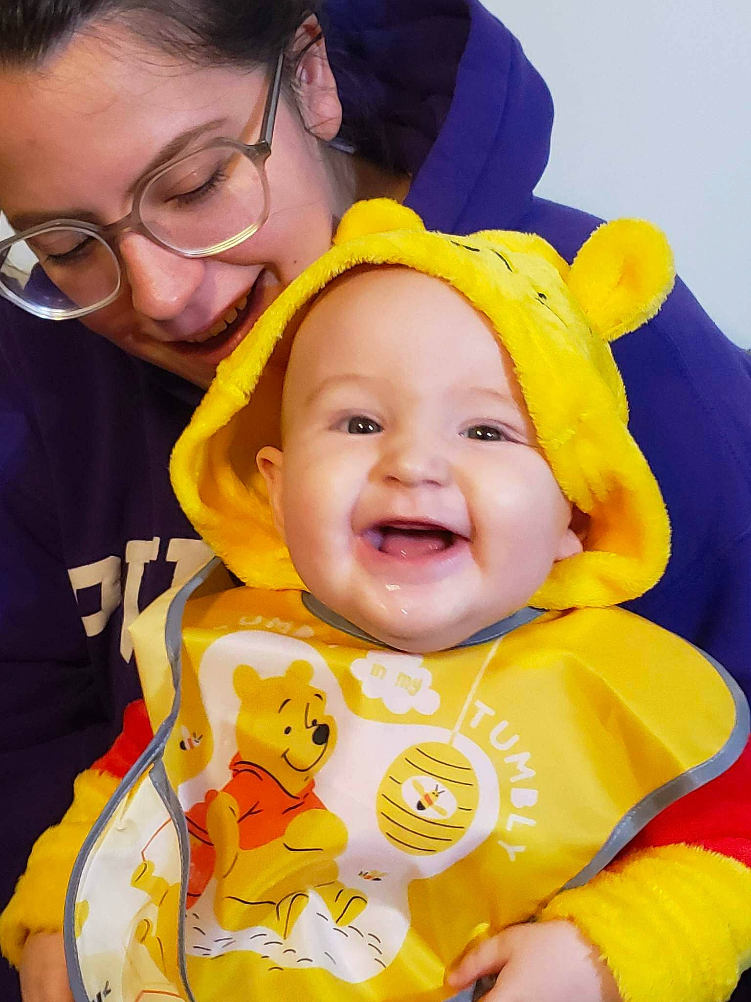 Micah joined the competition — help win amazing prizes! baby, baby_toddler_clothing, cheek, child, event, eyewear, face, fun, gesture, glasses, happy, head, orange, person, sharing, skin, sleeve, smile, toddler, vision_care