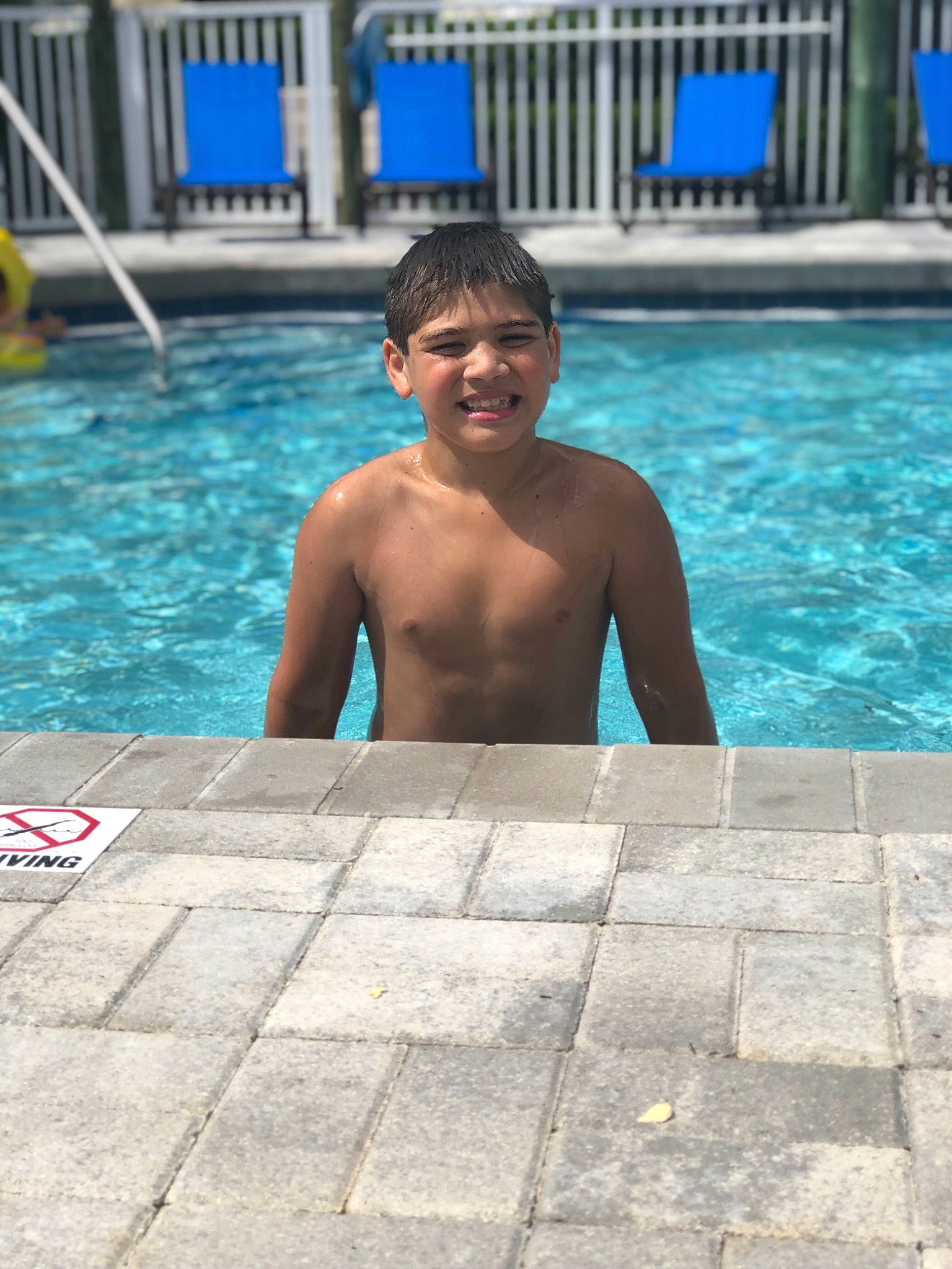Nathanael is registered to the contest to win money with this photo: barechested, chest, fun, joy, leisure, male, muscle, person, recreation, smile, summer, swimming_pool, trunk, vacation, water
