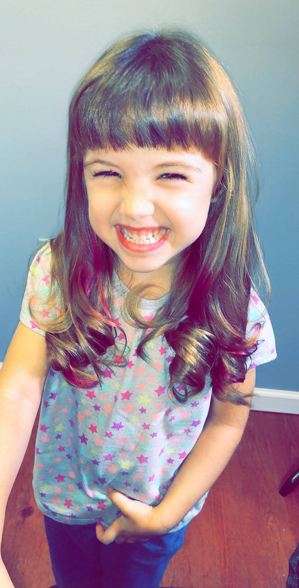 Leeanne is registered to the contest to win money with this photo: bangs, beauty, blond, brown_hair, child, child_model, chin, face, facial_expression, forehead, hair, hair_coloring, hairstyle, happy, joy, layered_hair, lip, long_hair, person, pink