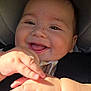 Maximiliano is registered to the contest to win money with this photo: baby, smiling, hands, face, car_seat, child, infant, cute, happy, skin, clothing, seatbelt, expression, portrait, chubby, natural_light, small_injury, closeup, person, young_child