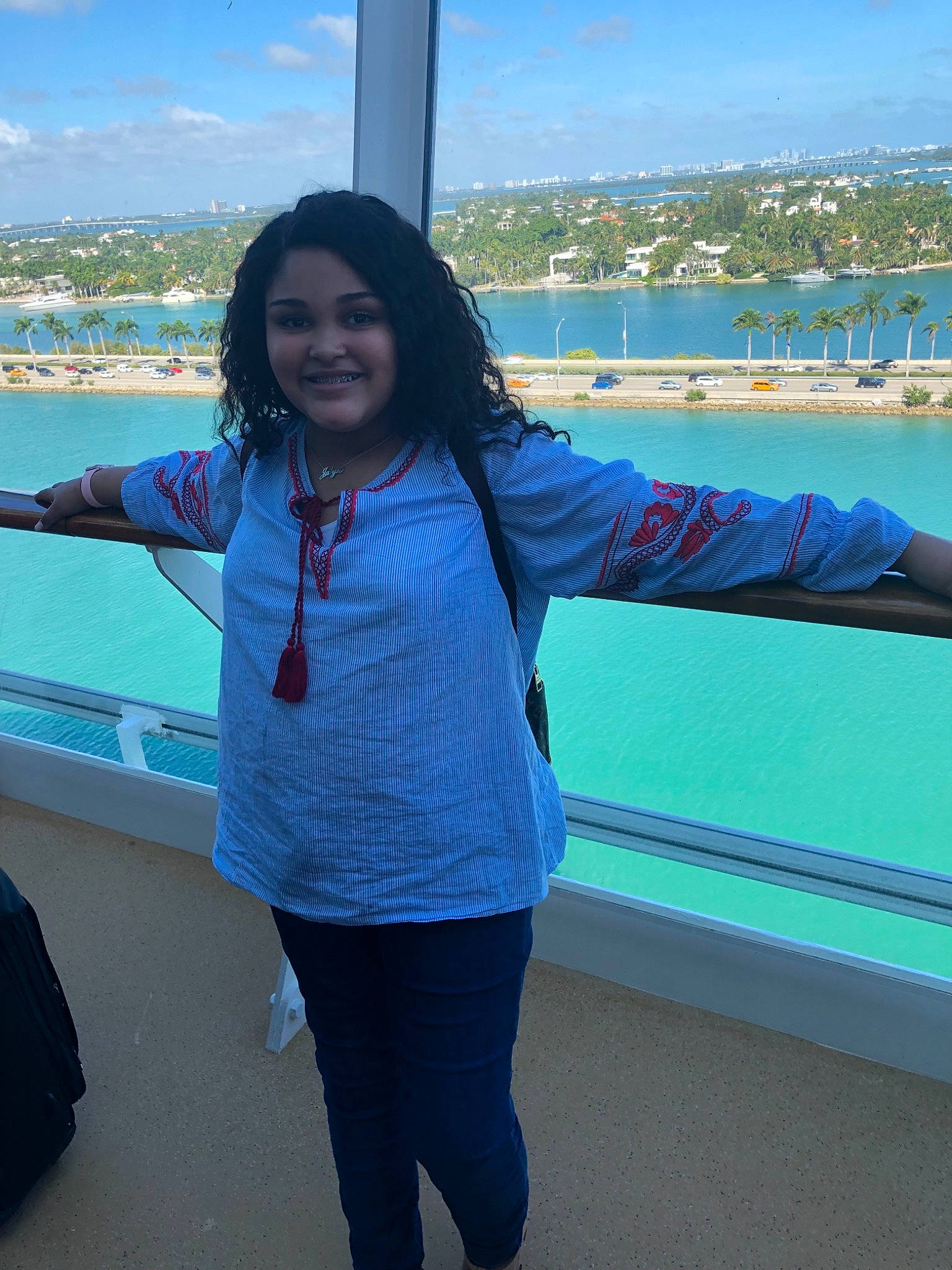 Jalyn is registered to the contest to win money with this photo: blue, joy, leisure, outerwear, person, sea, smile, tourism, travel, vacation