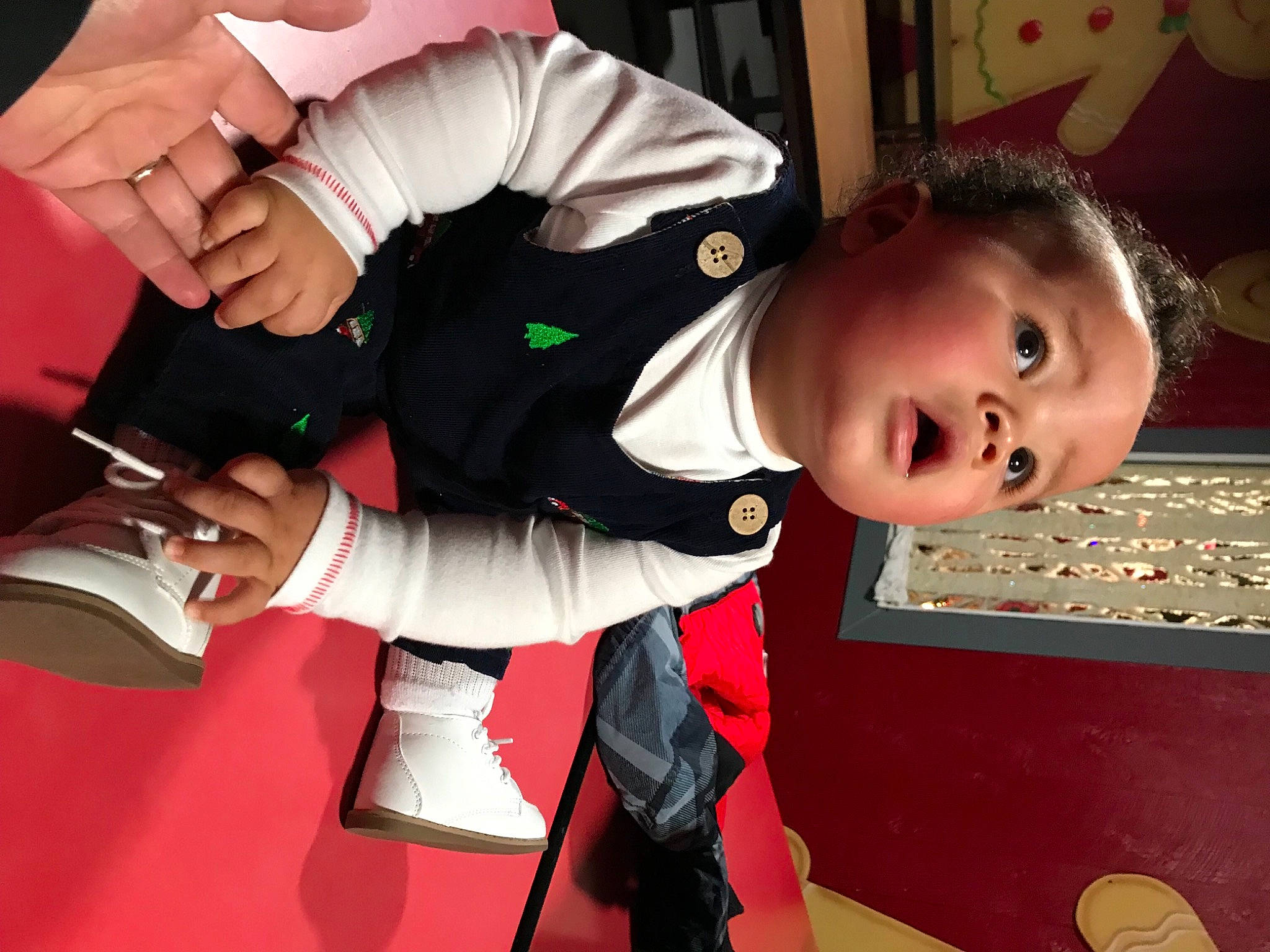 Matias joined the competition — help win amazing prizes! arm, baby, beauty, carmine, child, event, flooring, fun, gesture, glove, hairstyle, hand, human_body, mouth, nail, person, sleeve, surprise, thumb, toddler