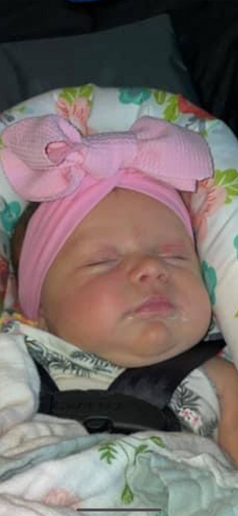 Brittany is registered to the contest to win money with this photo: baby, baby_toddler_clothing, cheek, child, comfort, eyelash, facial_expression, happy, headwear, human, lip, magenta, mouth, nose, person, pink, product, skin, smile, snapshot