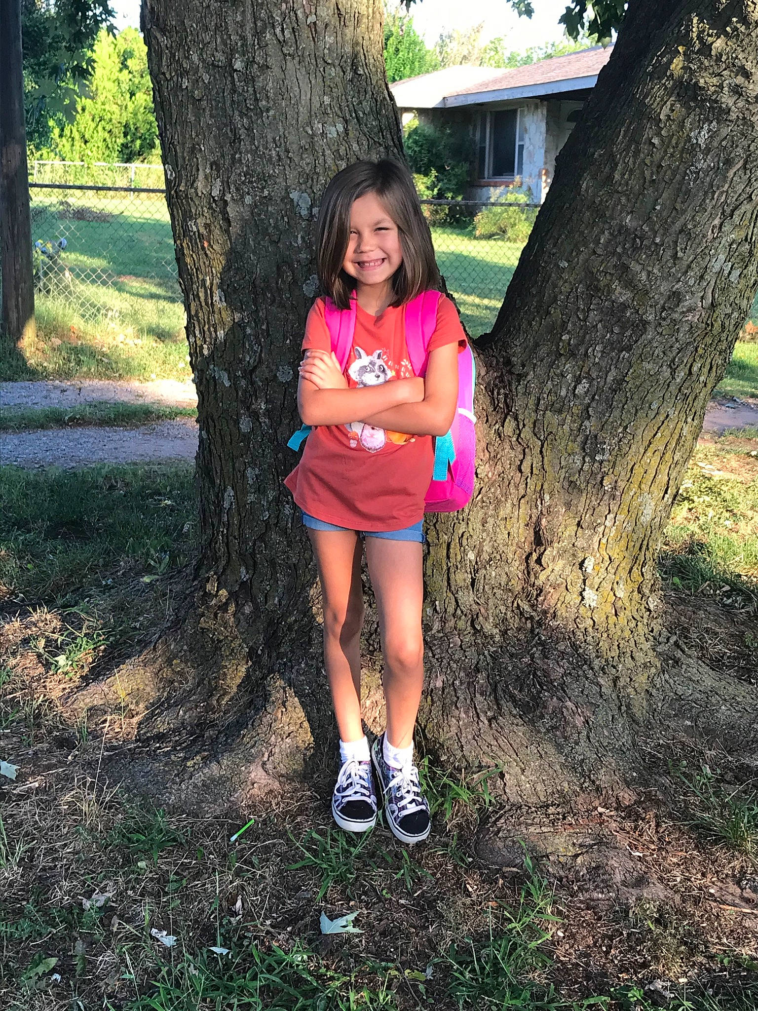 Lilee joined the competition — help win amazing prizes! botany, face, grass, hair, happy, head, joy, knee, leisure, people_in_nature, person, plant, shoe, smile, sunlight, t_shirt, thigh, tints_and_shades, tree, trunk