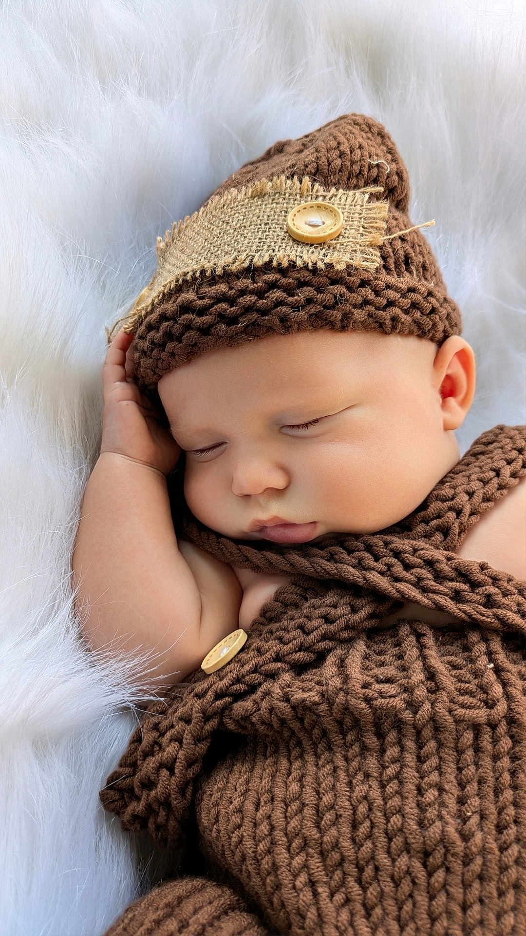 Maxim joined the competition — help win amazing prizes! baby, sleeping, knitted, hat, brown, cozy, blanket, soft, cute, infant, peaceful, closeup, portrait, child, warm, resting, button, texture, cuddly, comfort
