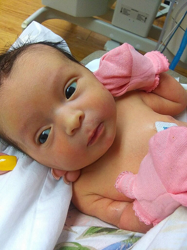 Hazel Grace joined the competition — help win amazing prizes! baby, cheek, child, eye, face, head, lip, mouth, nose, person, pink, skin, toddler