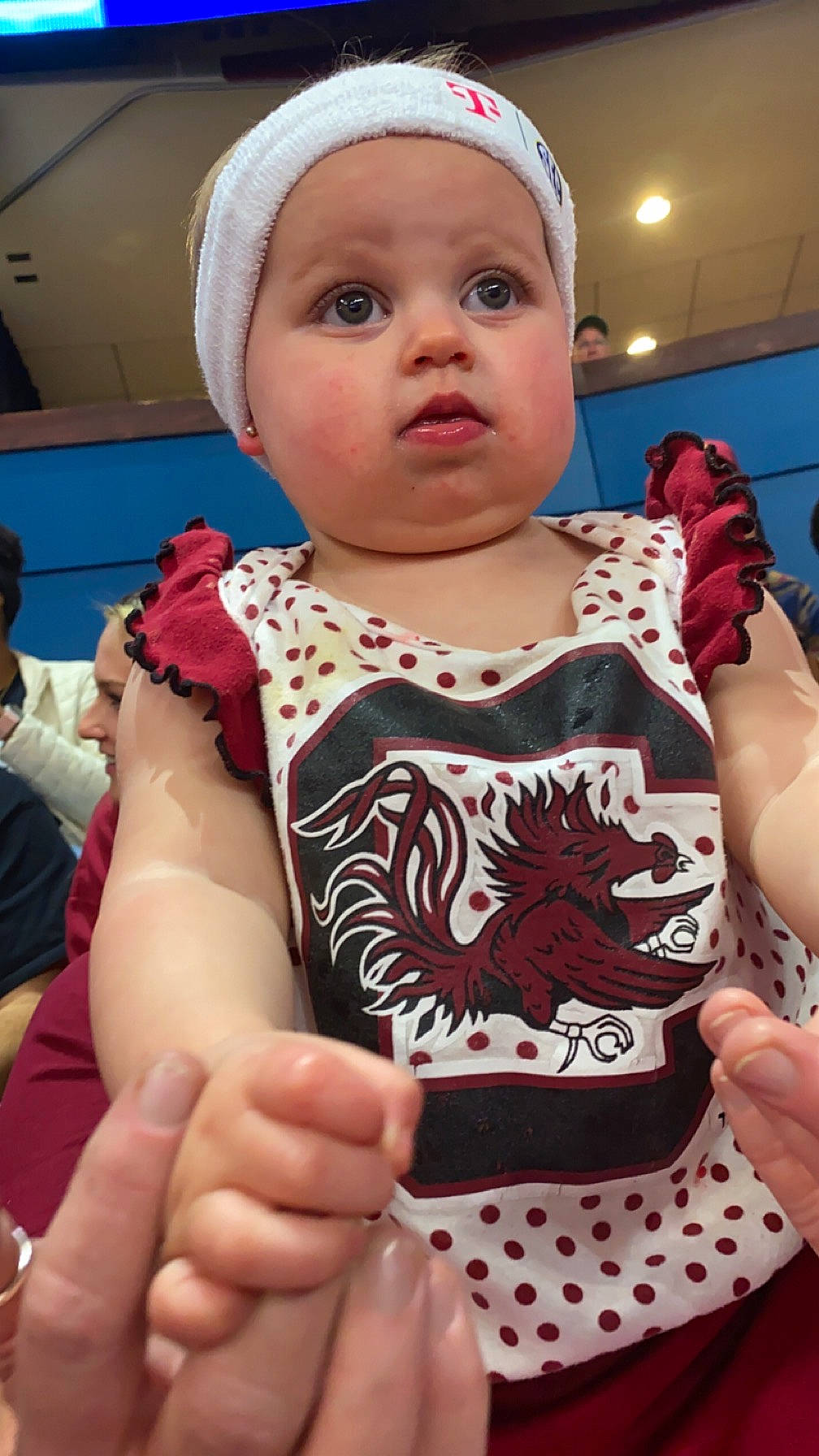 Ila joined the competition — help win amazing prizes! baby, baby_toddler_clothing, blurred, cap, cheek, child, eyelash, finger, hairstyle, hand, headwear, human, lip, mouth, nail, neck, person, pink, product, skin