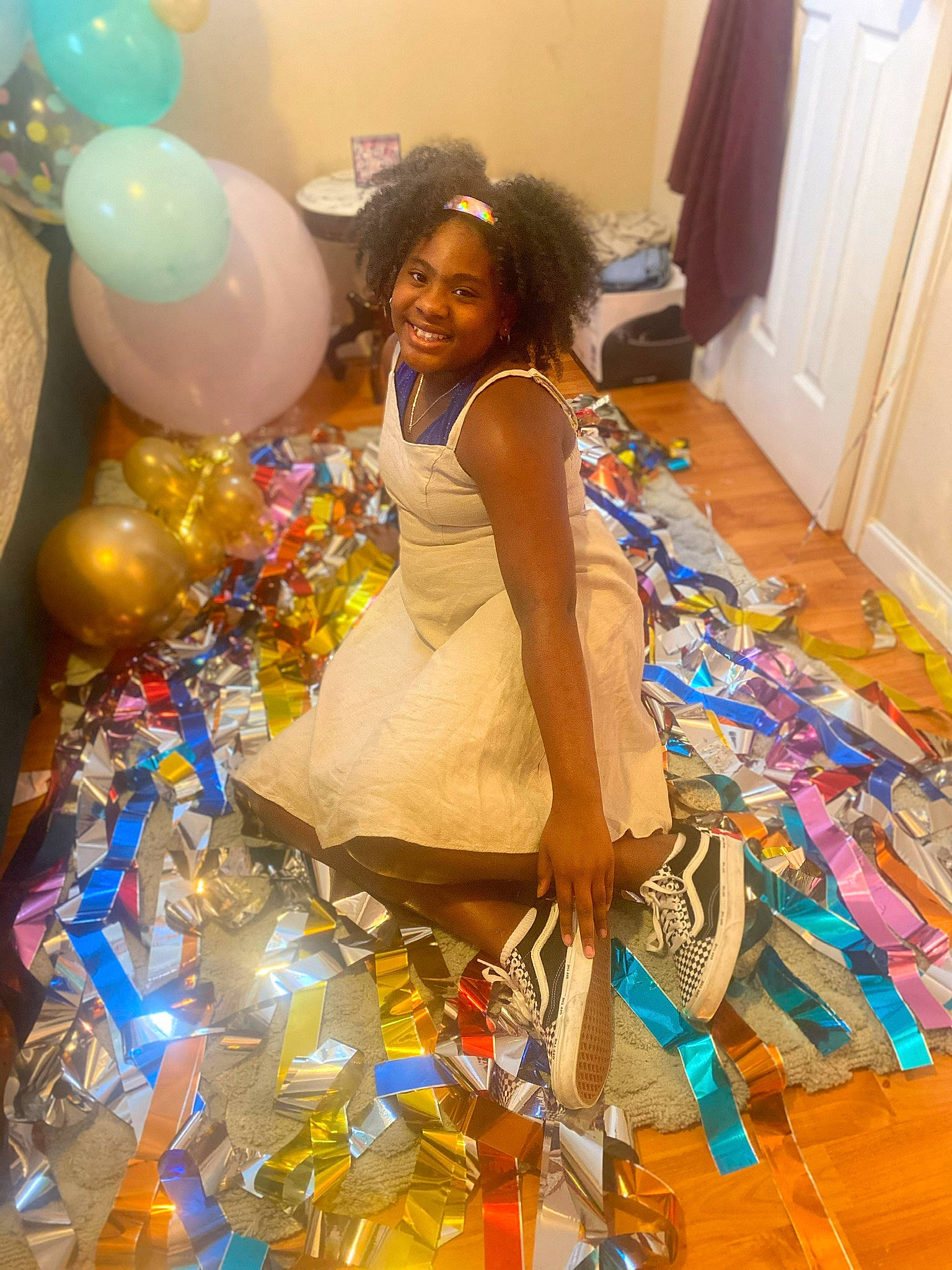 Zairi King joined the competition — help win amazing prizes! balloon, dress, fashion, fashion_design, formal_wear, fun, happy, joy, long_hair, party, party_supply, person, photo_shoot, photography, yellow