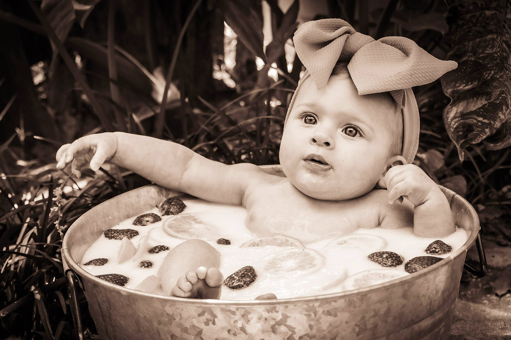 Annaliese joined the competition — help win amazing prizes! baby, black_and_white, child, eye, monochrome, monochrome_photography, person, photograph, photography, portrait_photography, skin, smile, toddler