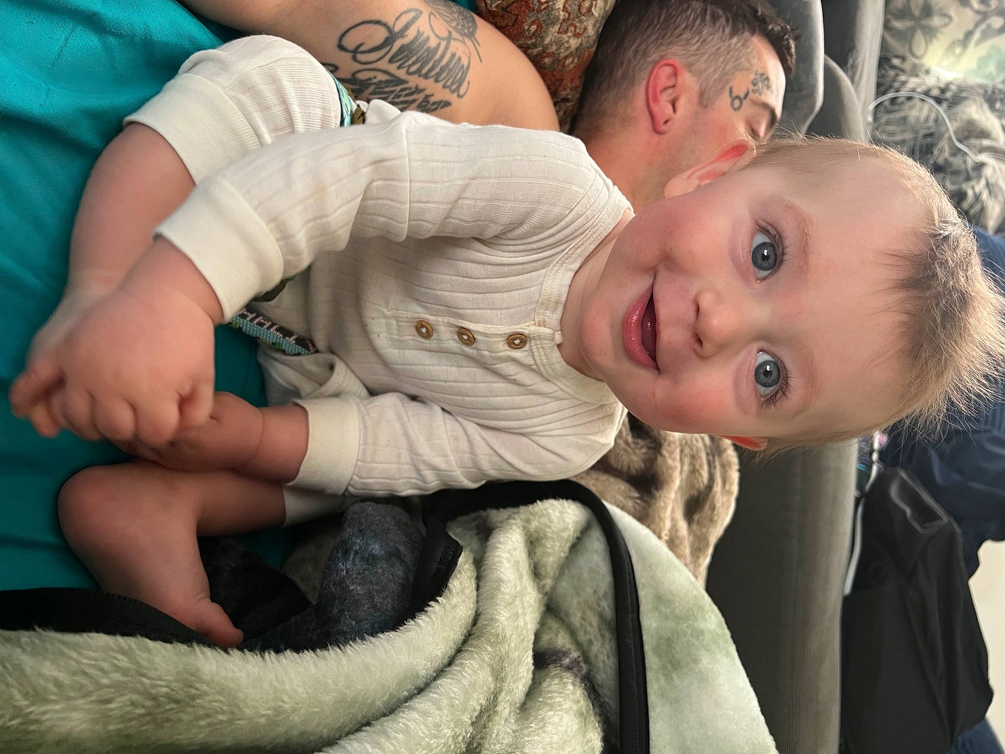 Atreus joined the competition — help win amazing prizes! abdomen, baby, chest, child, comfort, elbow, flash_photography, fun, fur, gesture, grass, happy, knee, organ, person, sitting, skin, smile, toddler, tree