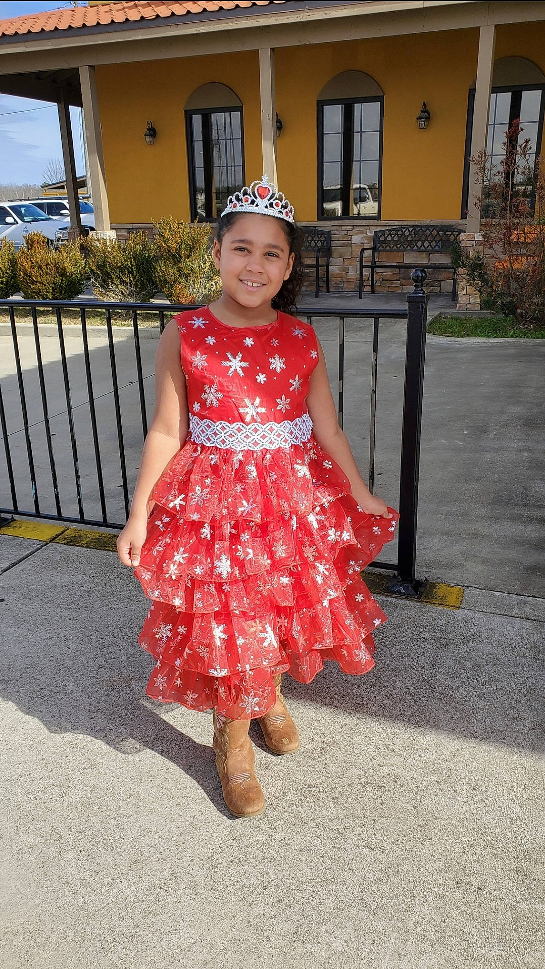 Jazlyn joined the competition — help win amazing prizes! day_dress, dress, event, fashion_design, flooring, formal_wear, happy, headwear, house, human_leg, joy, leisure, one_piece_garment, person, plant, recreation, sleeve, smile, thigh, toddler